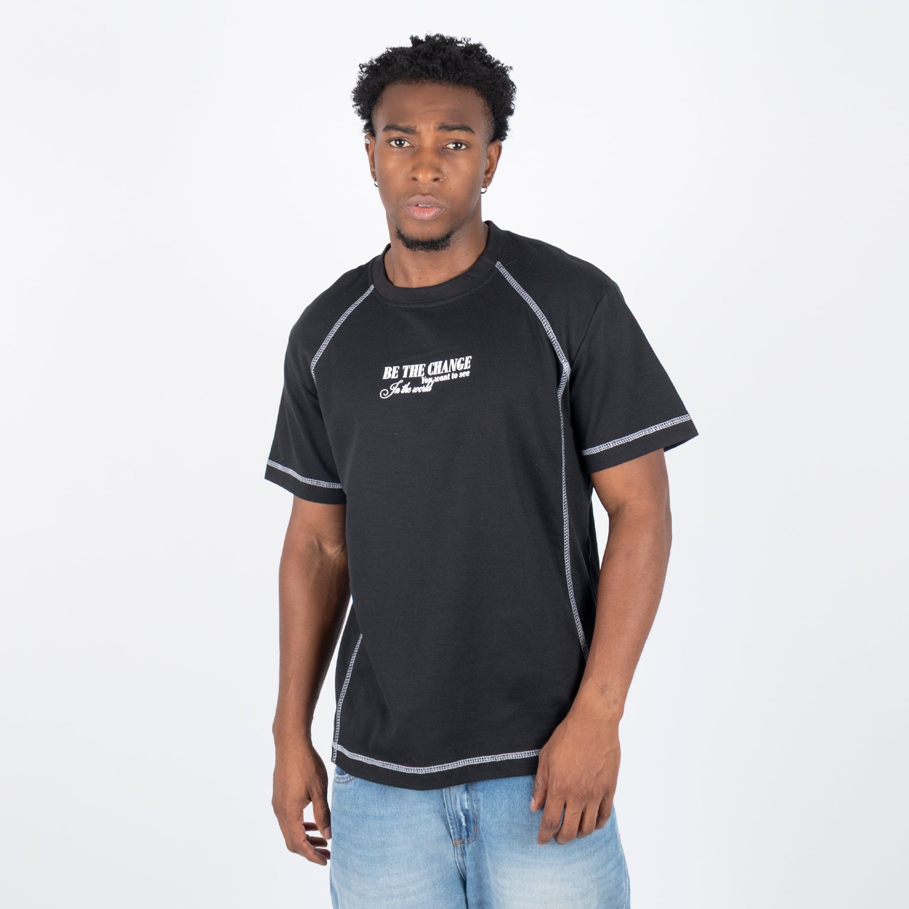 Camiseta hombre R. Textura negra