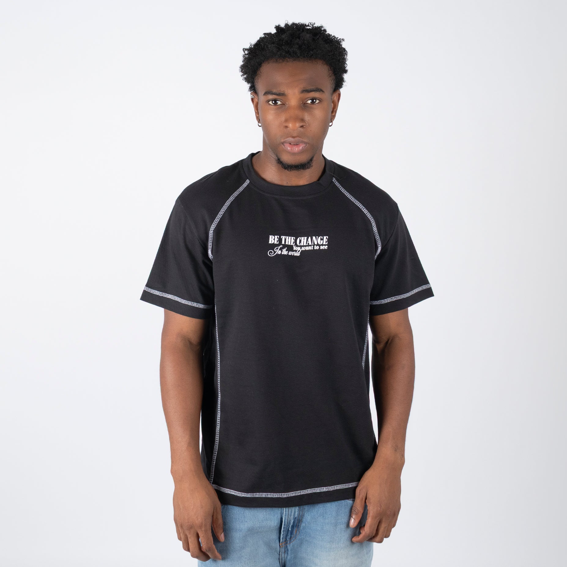 Camiseta hombre R. Textura negra