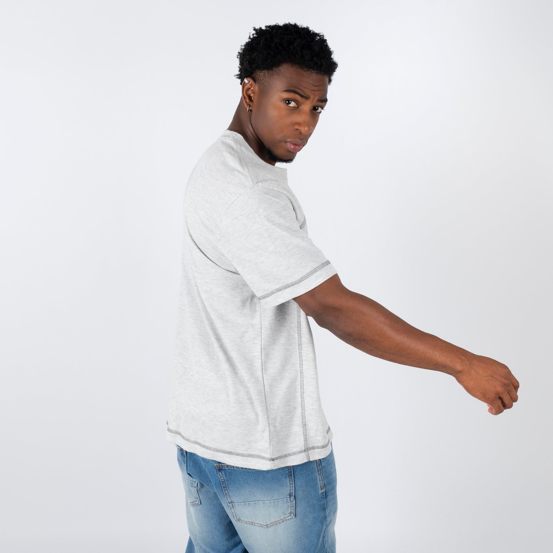 Camiseta hombre R. Textura gris