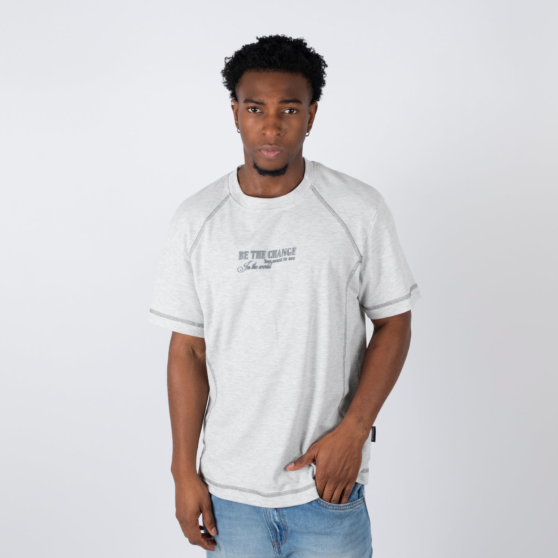 Camiseta hombre R. Textura gris