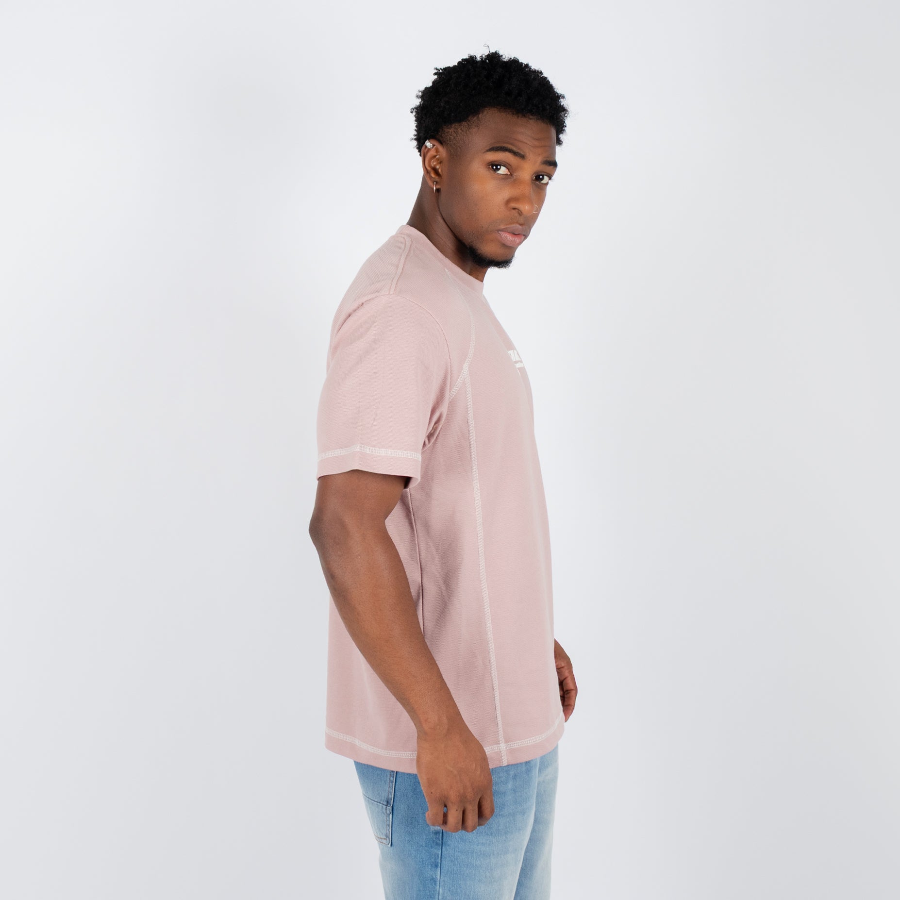 Camiseta hombre R. Textura rosada