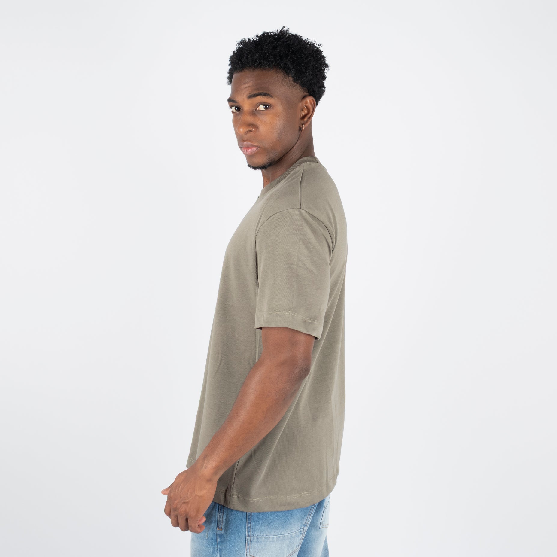 Camiseta hombre basica verde