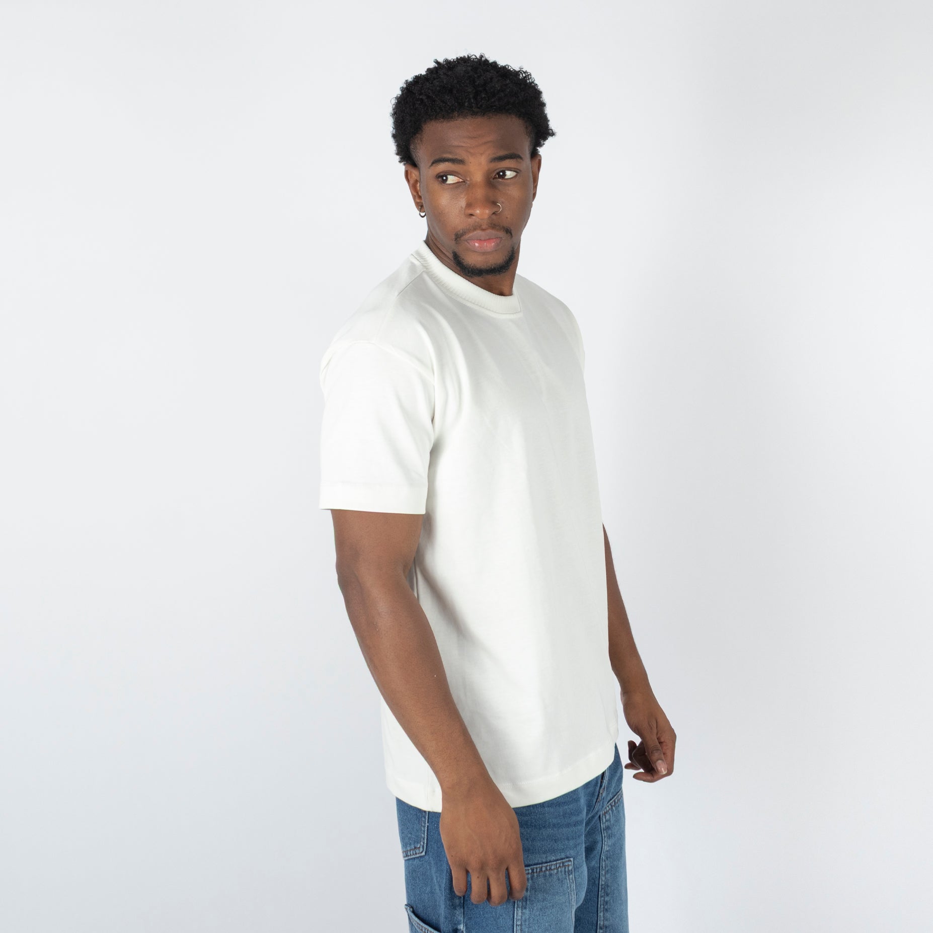 Camiseta hombre basica beige