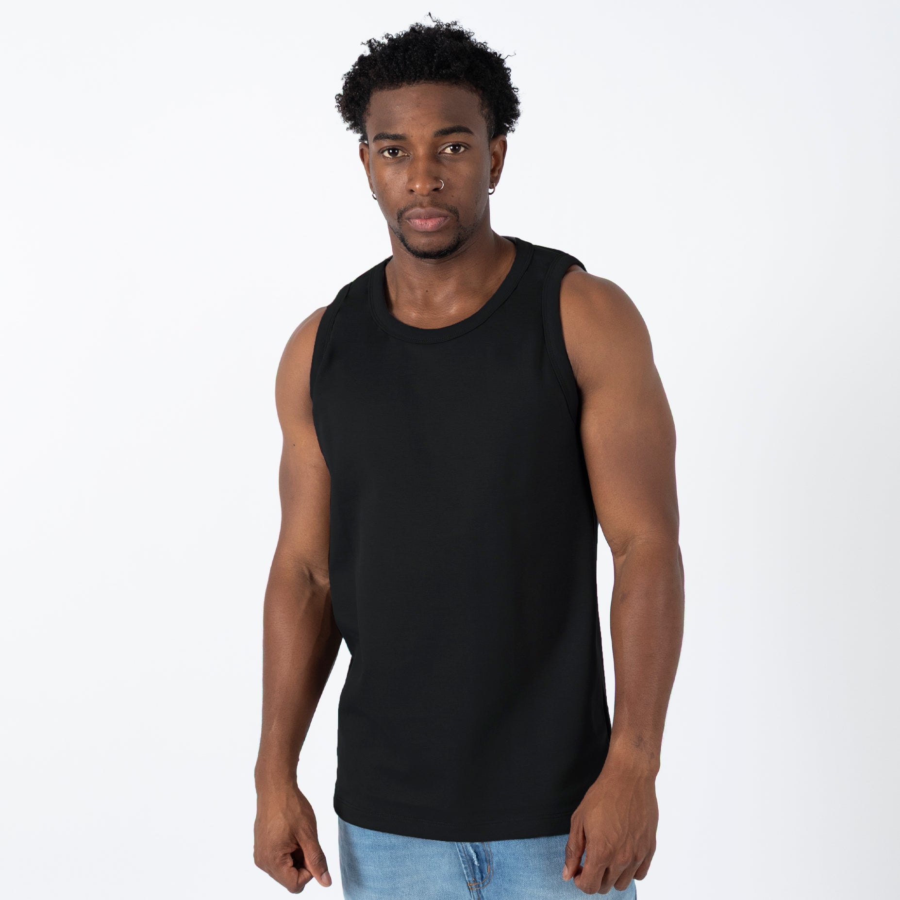 Camisilla hombre rib negra