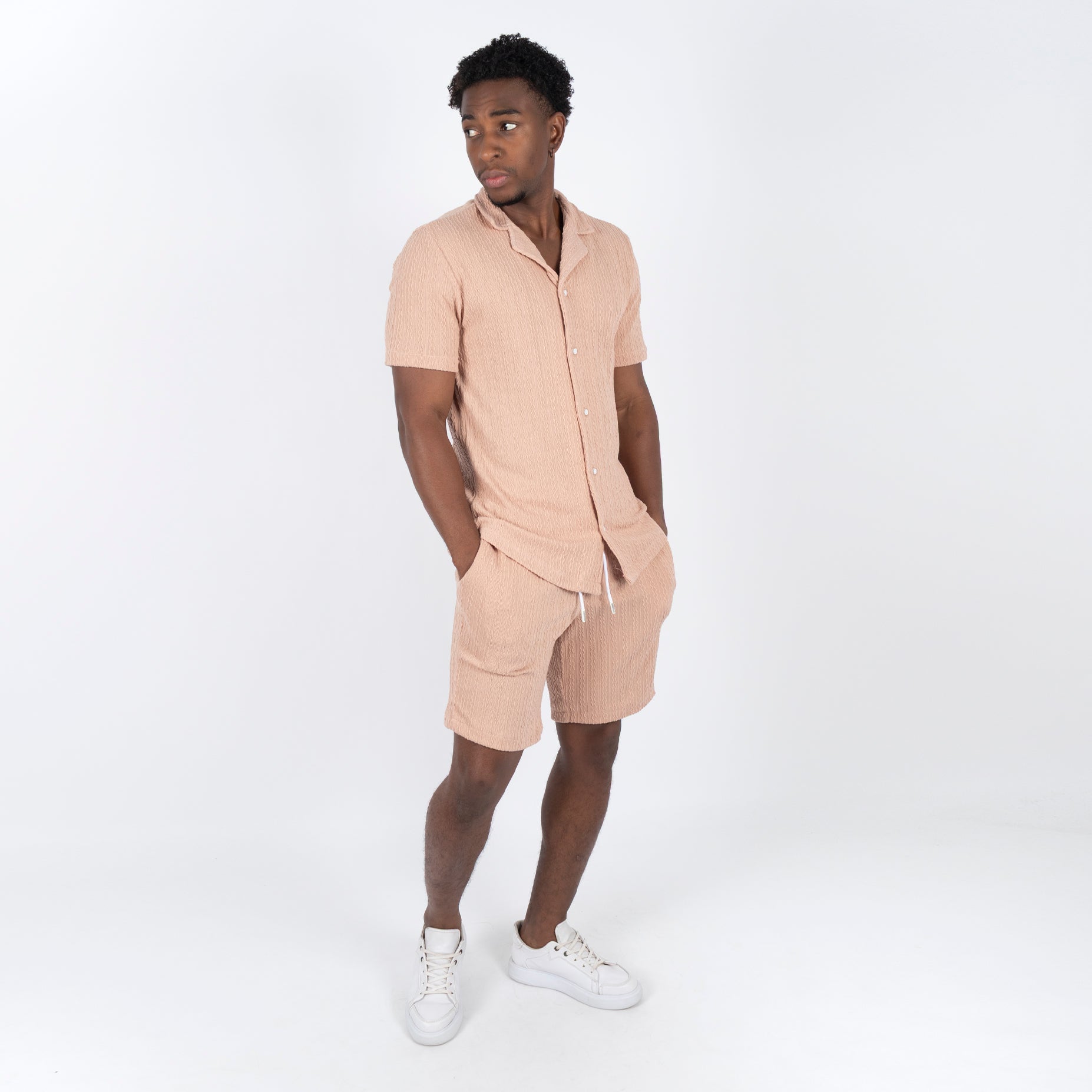 Conjunto hombre textura palo rosa