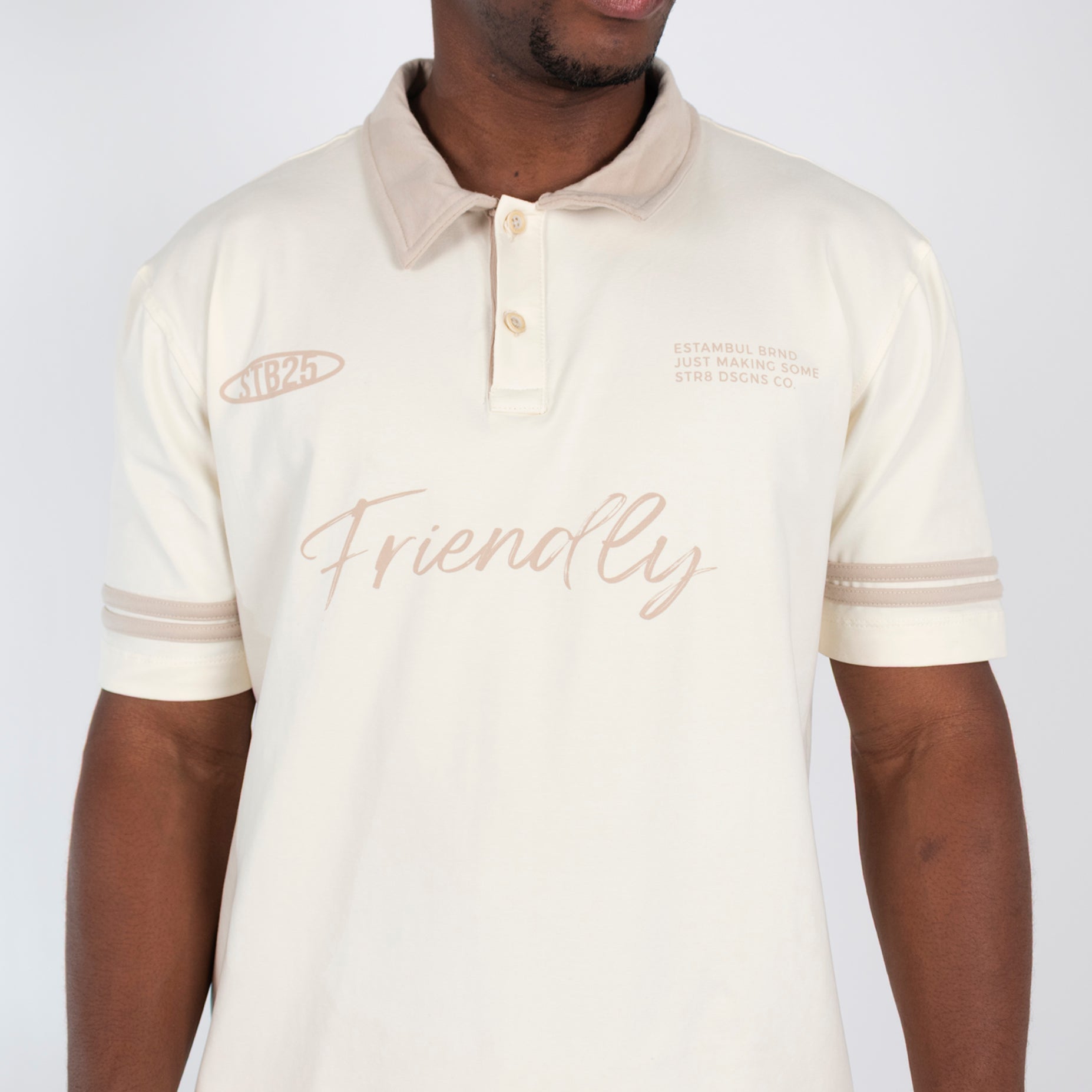 Conjunto hombre polo marfil