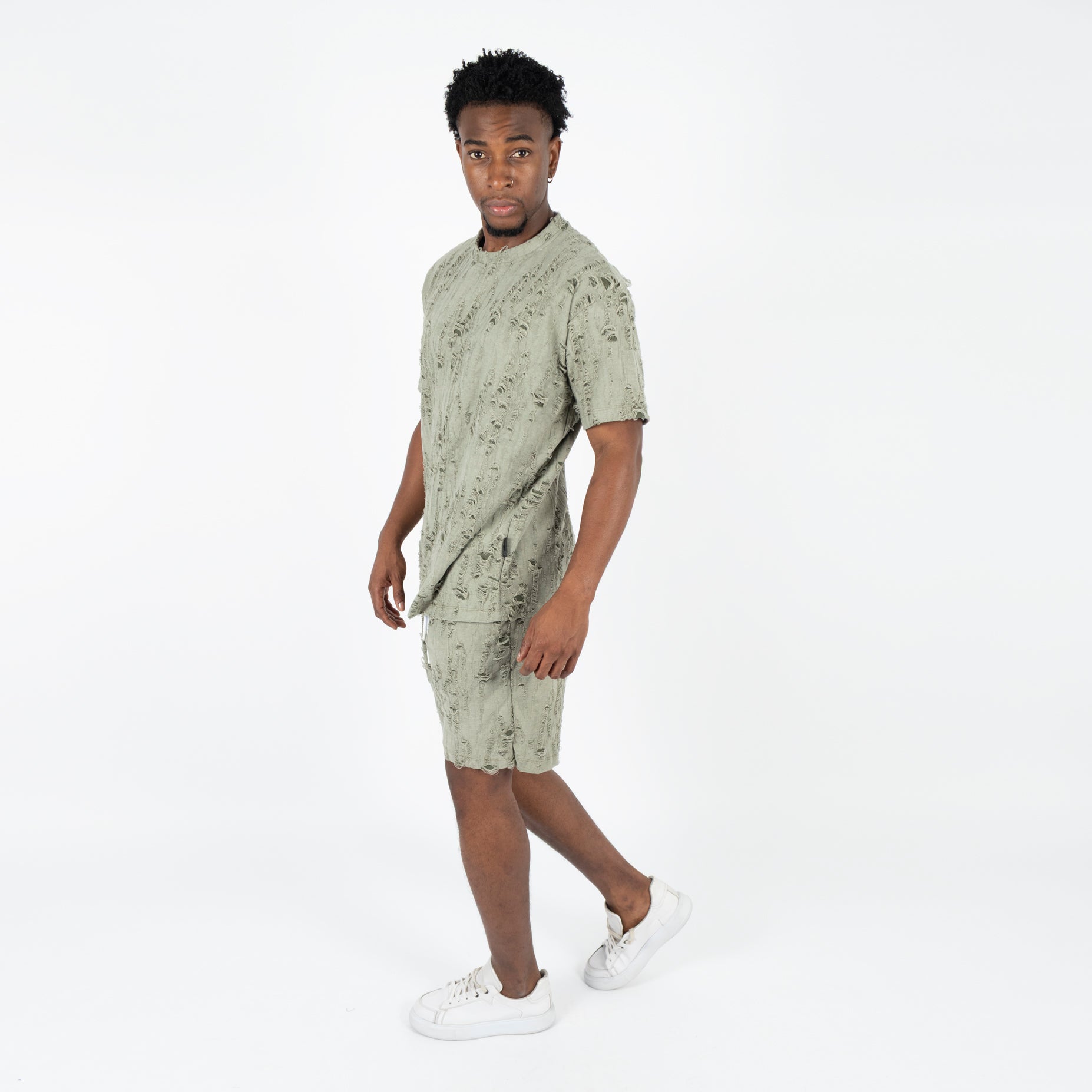 Conjunto hombre textura verde