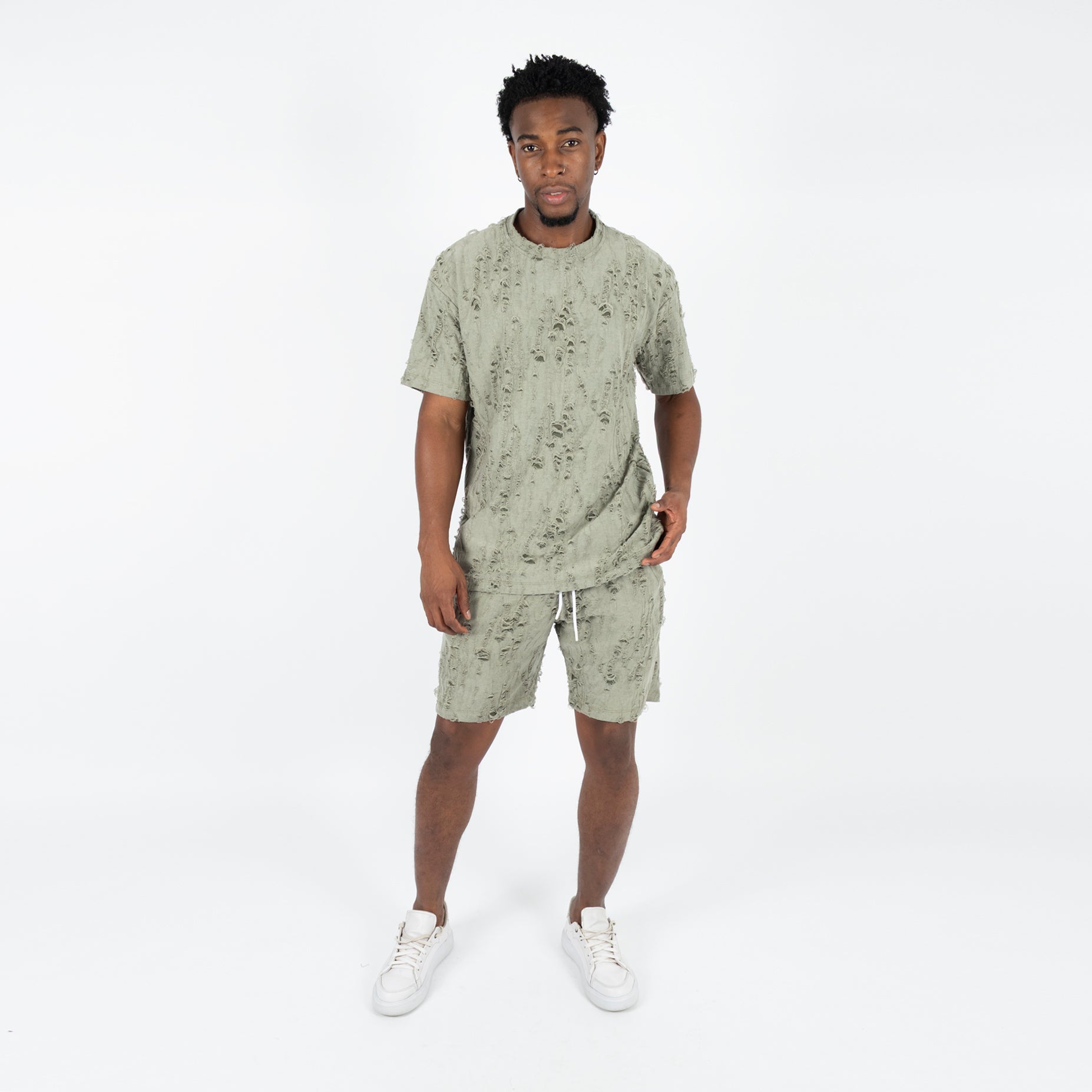 Conjunto hombre textura verde