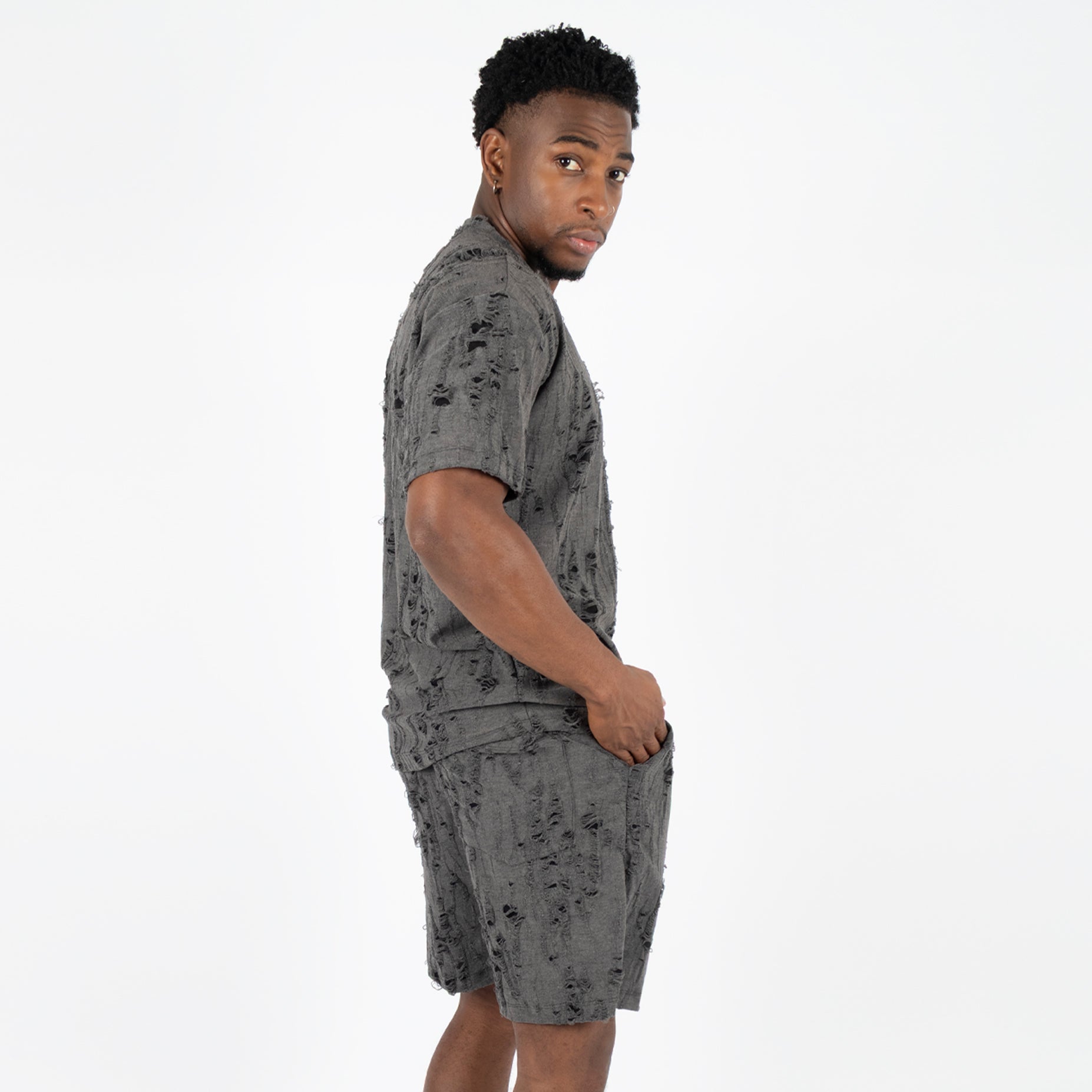 Conjunto hombre textura negro