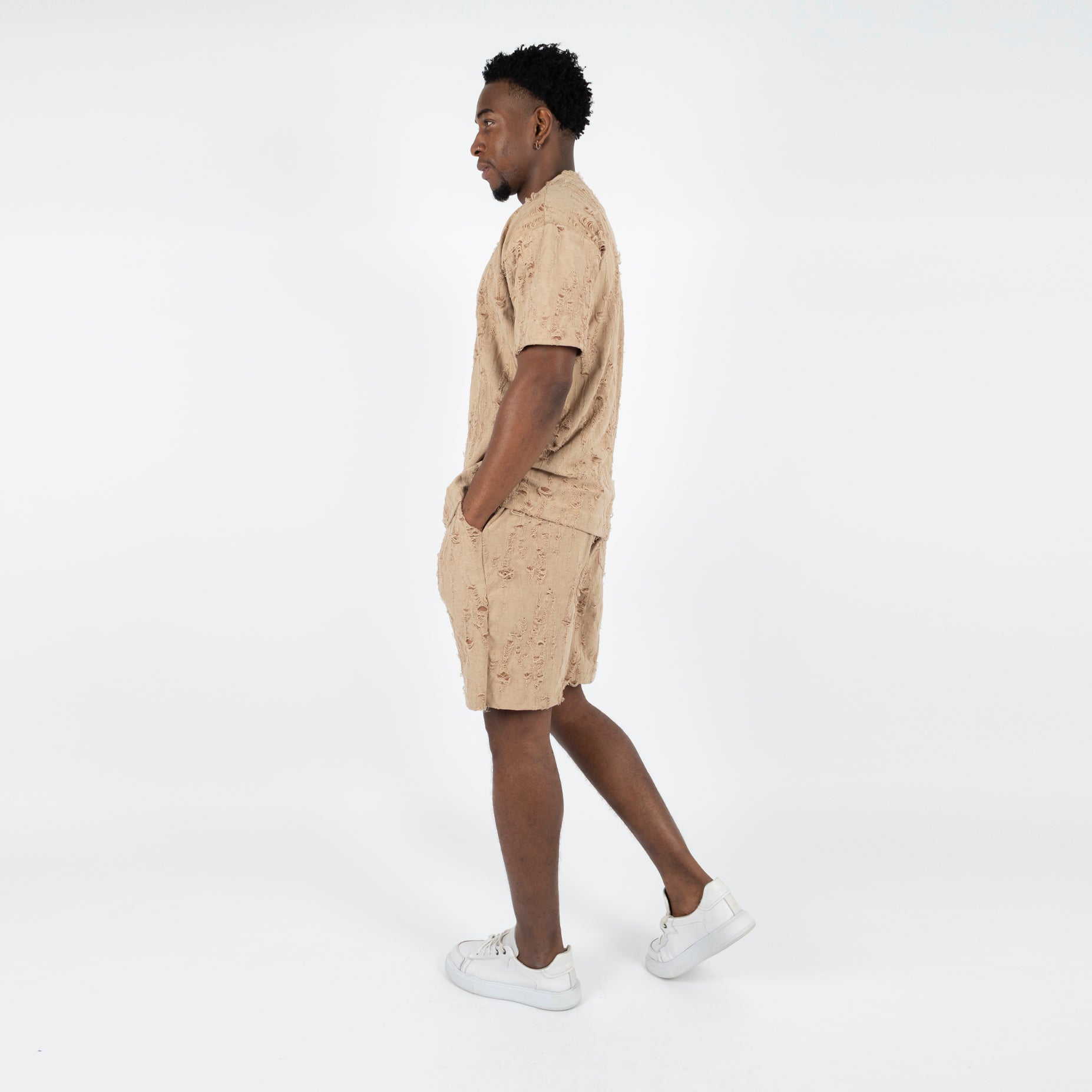 Conjunto hombre textura camel