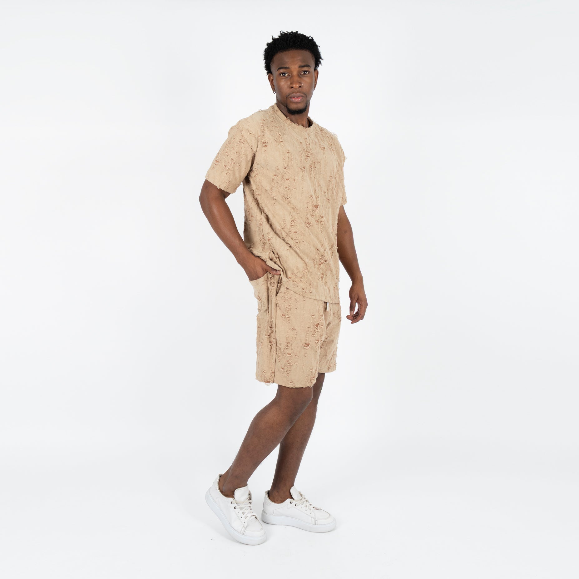 Conjunto hombre textura camel