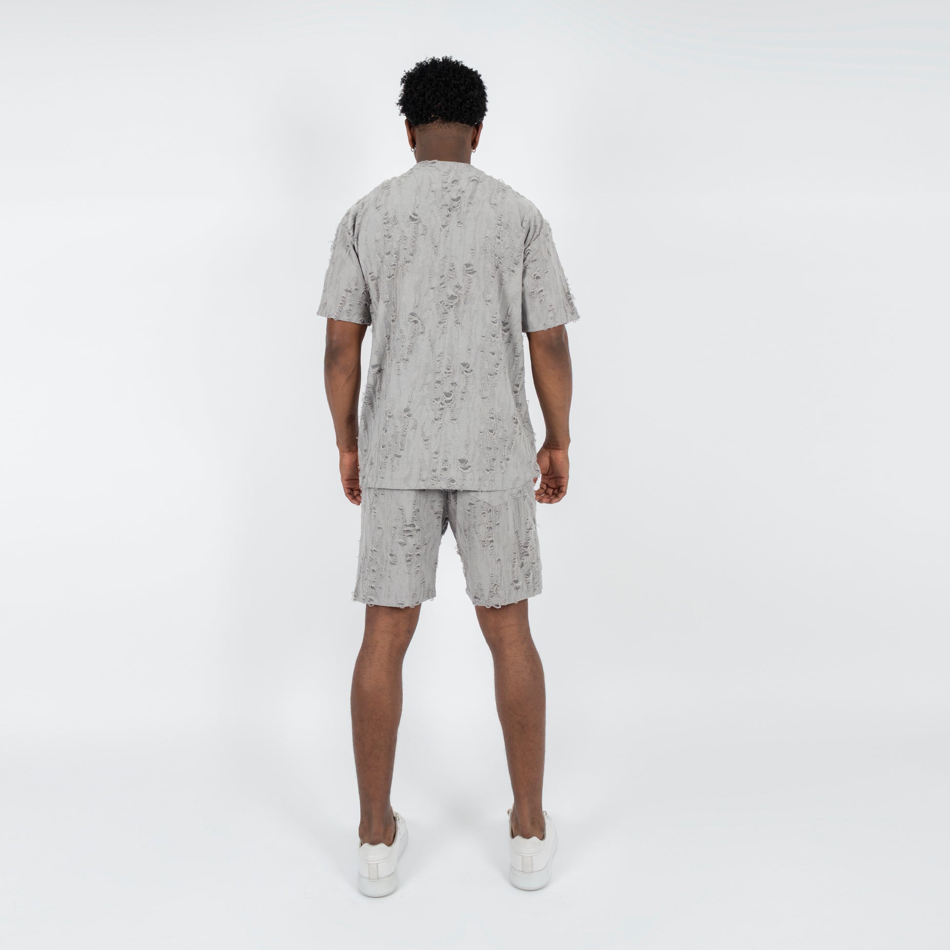 Conjunto hombre textura gris claro