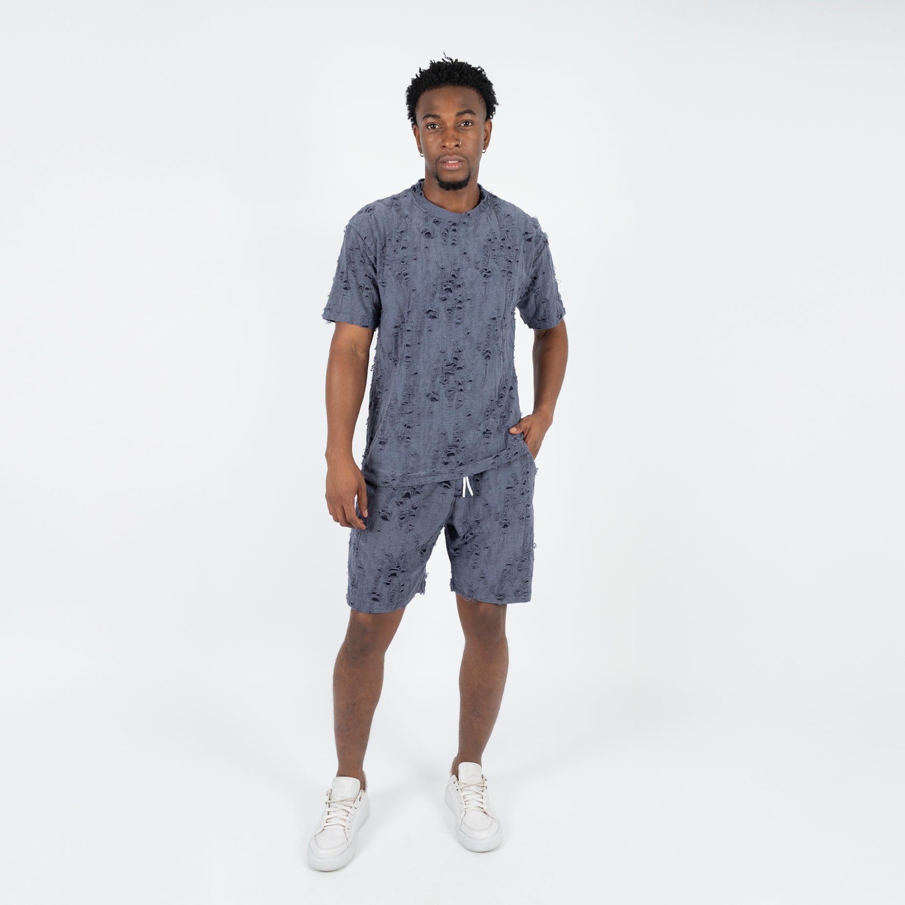 Conjunto hombre textura azul