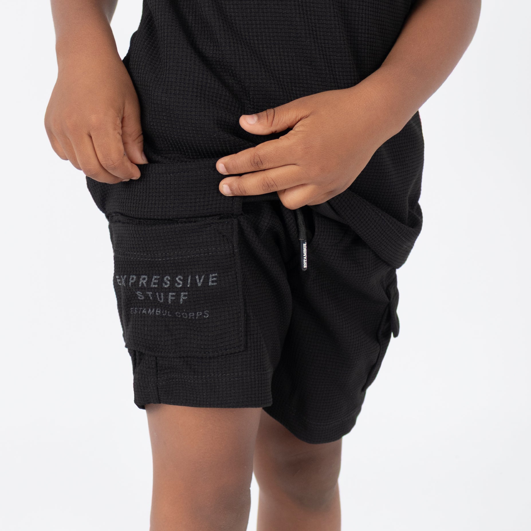 Conjunto niño textura negro