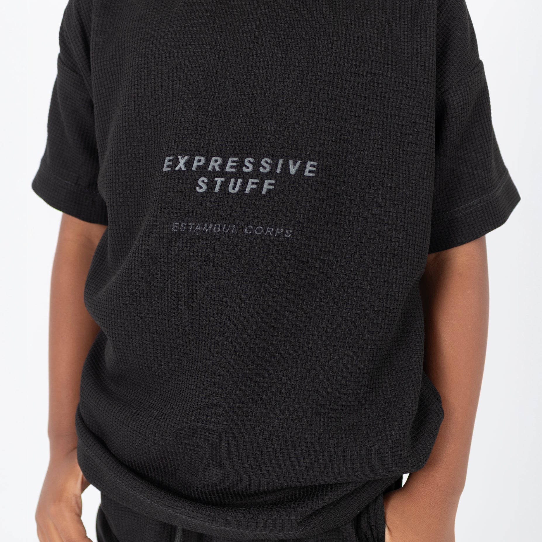 Conjunto niño textura negro