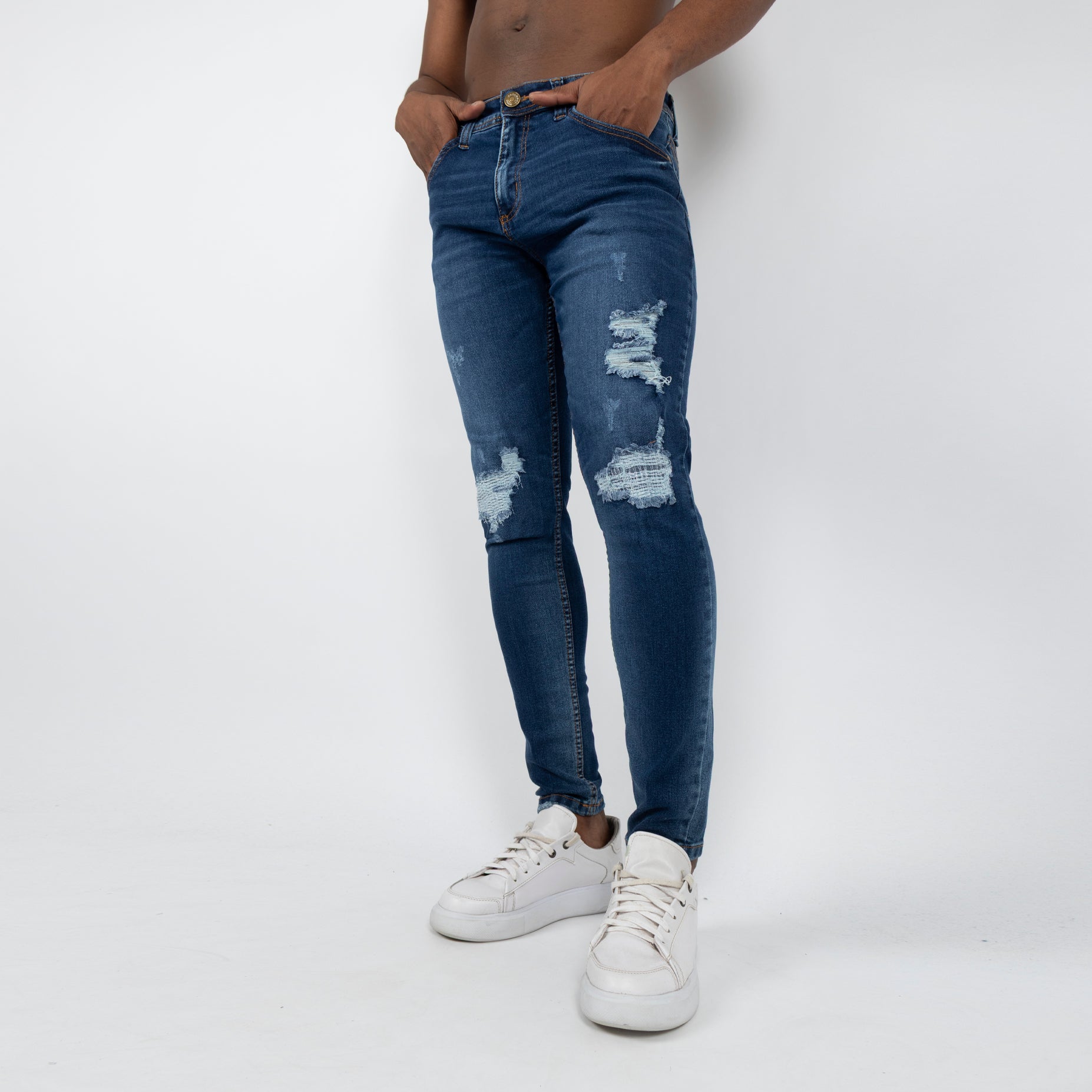 Jean hombre skinny azul medio