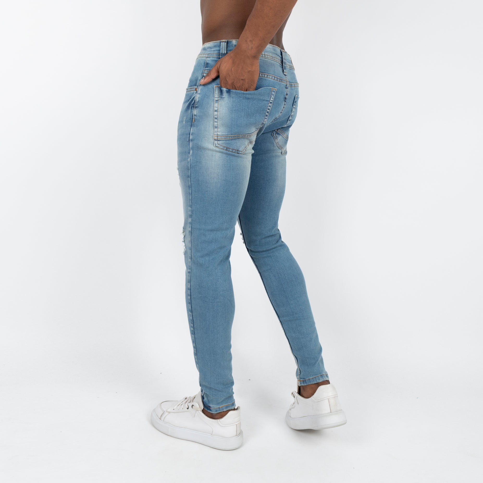 Jean hombre skinny azul rotos