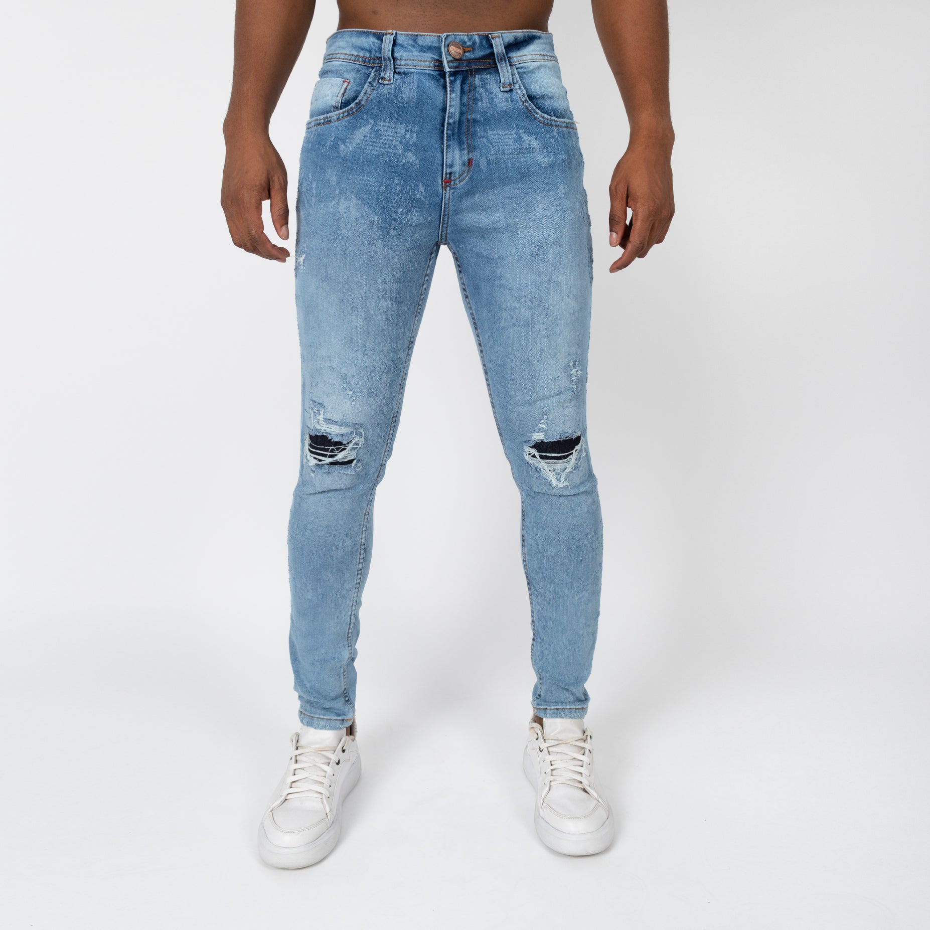 Jean hombre skinny roto rodilla