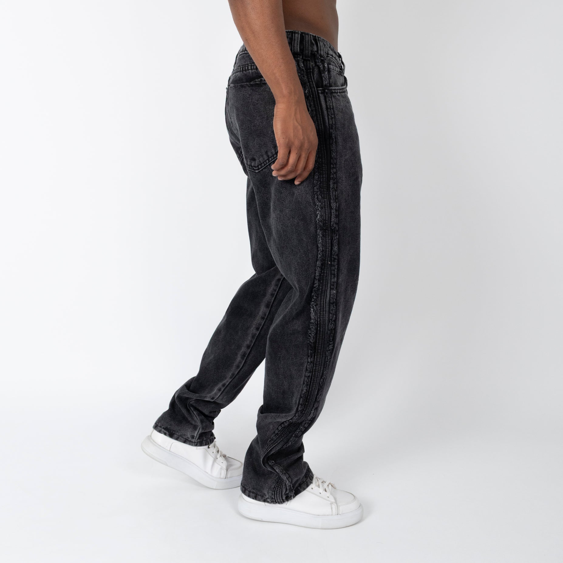 Jean hombre baggy gris liso