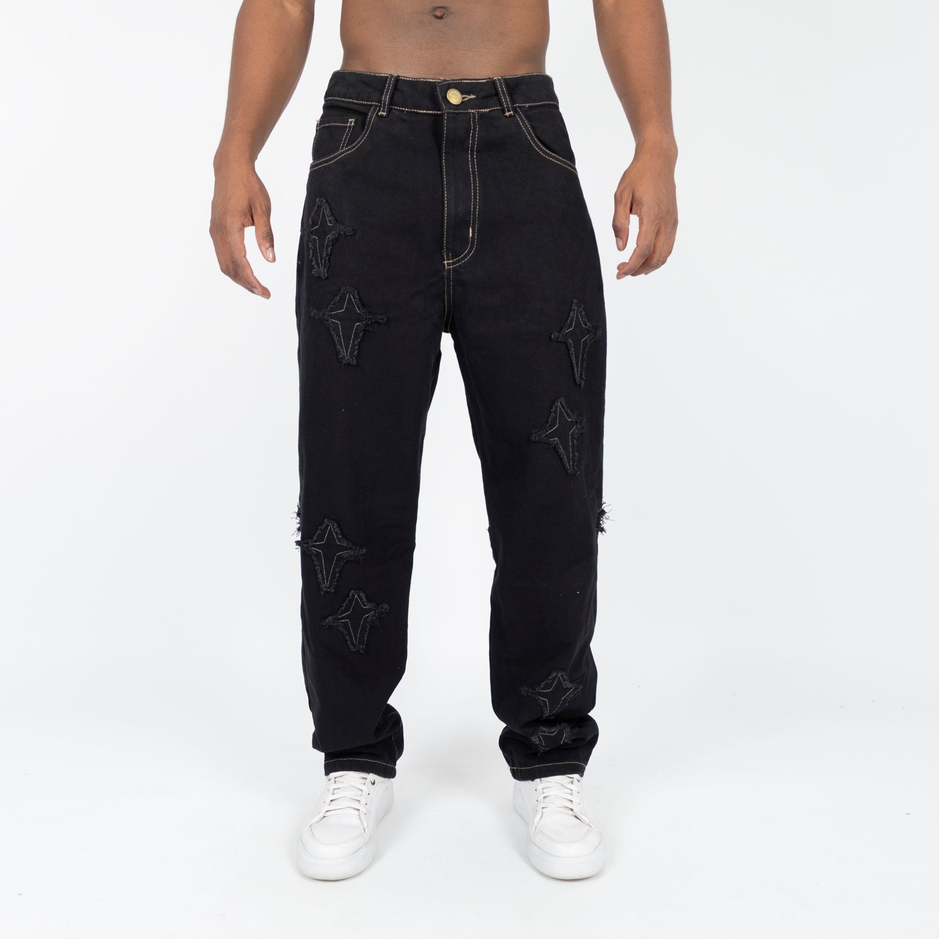 Jean hombre ancho negro