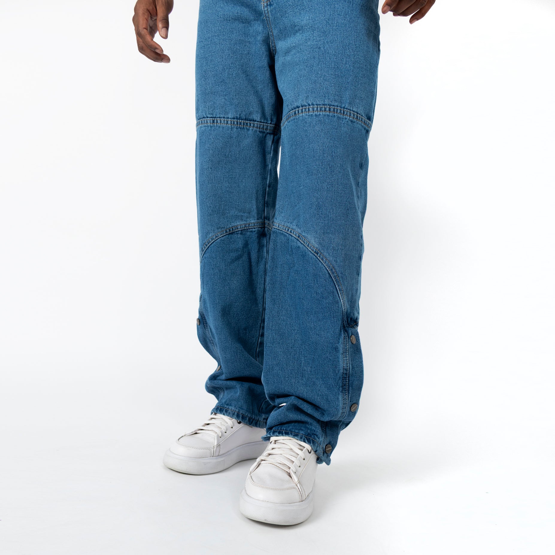 Jean hombre baggy azul liso