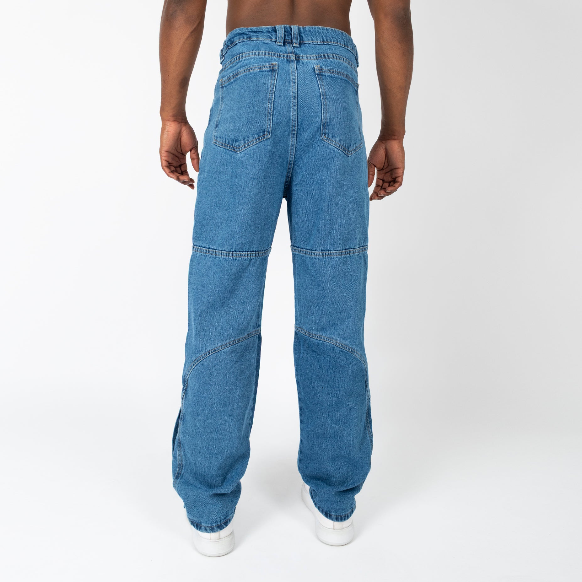 Jean hombre baggy azul liso