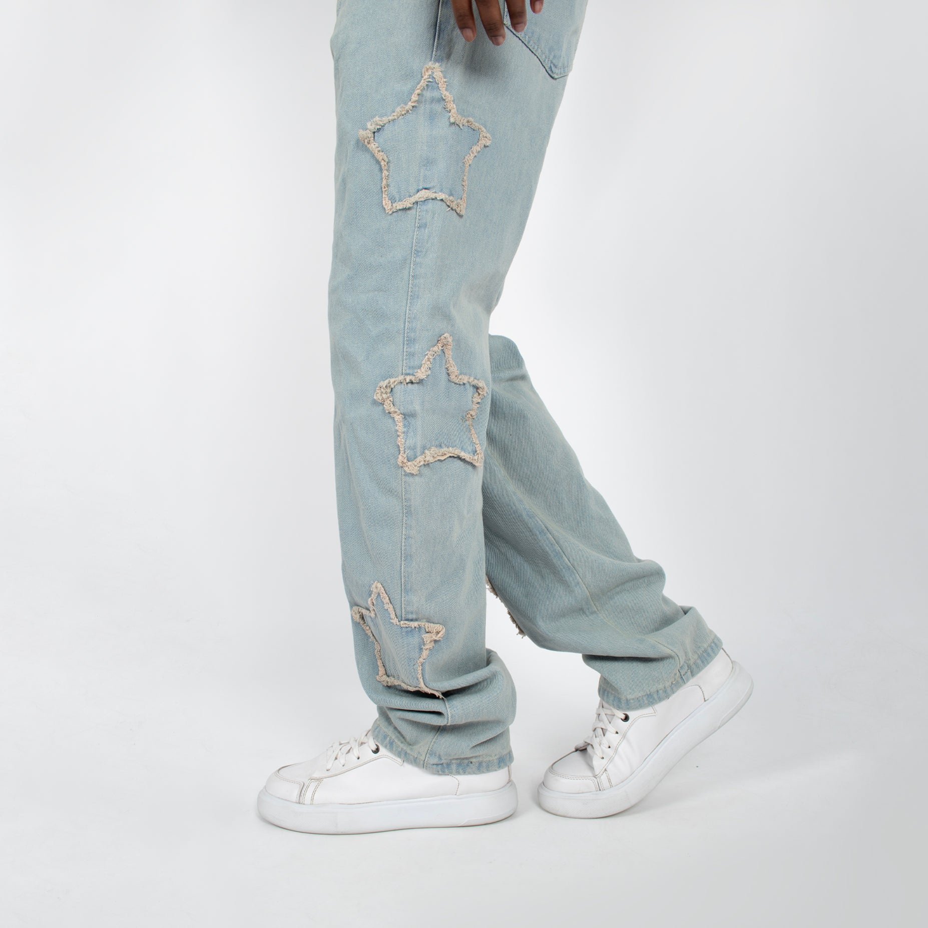 Jean hombre ancho claro