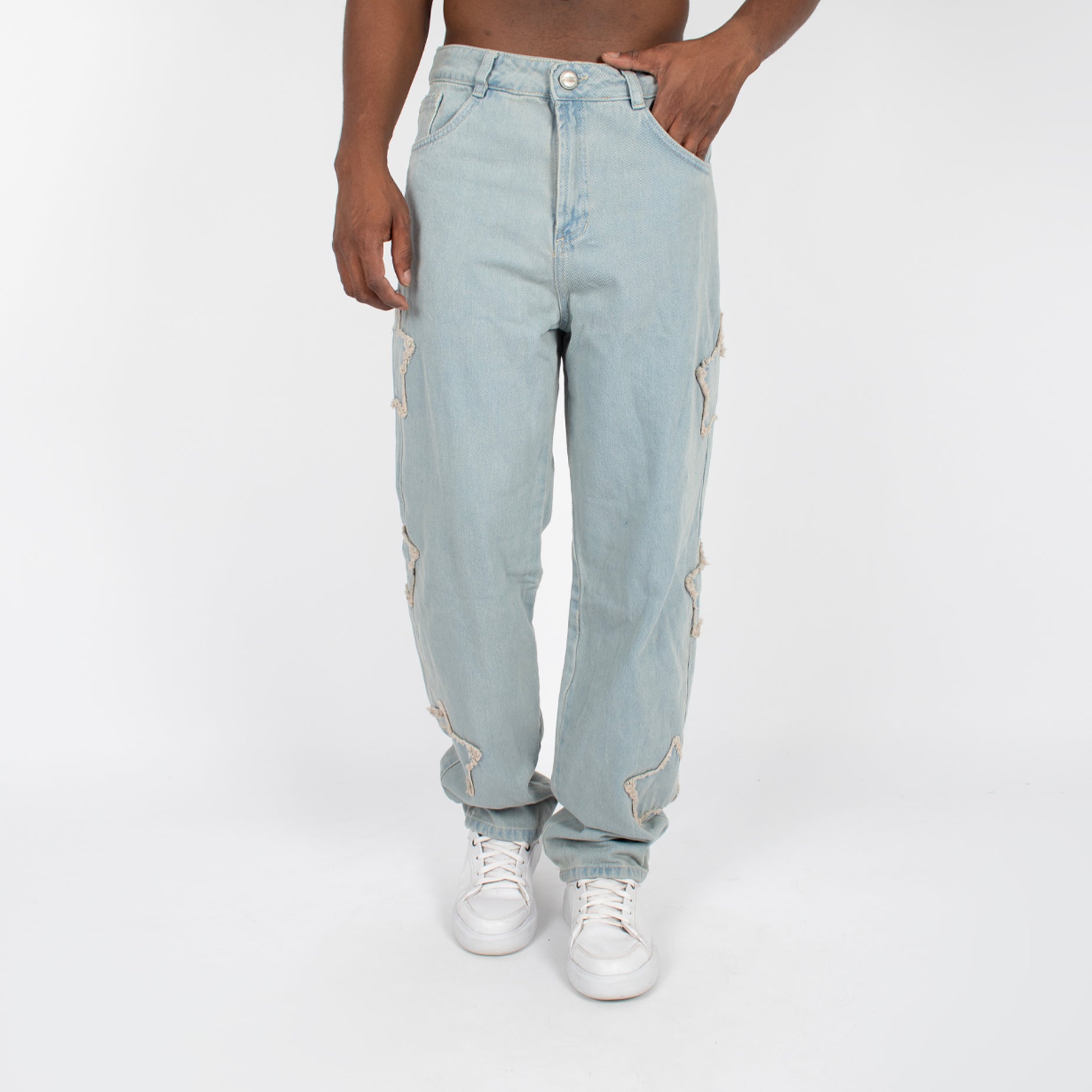 Jean hombre ancho claro