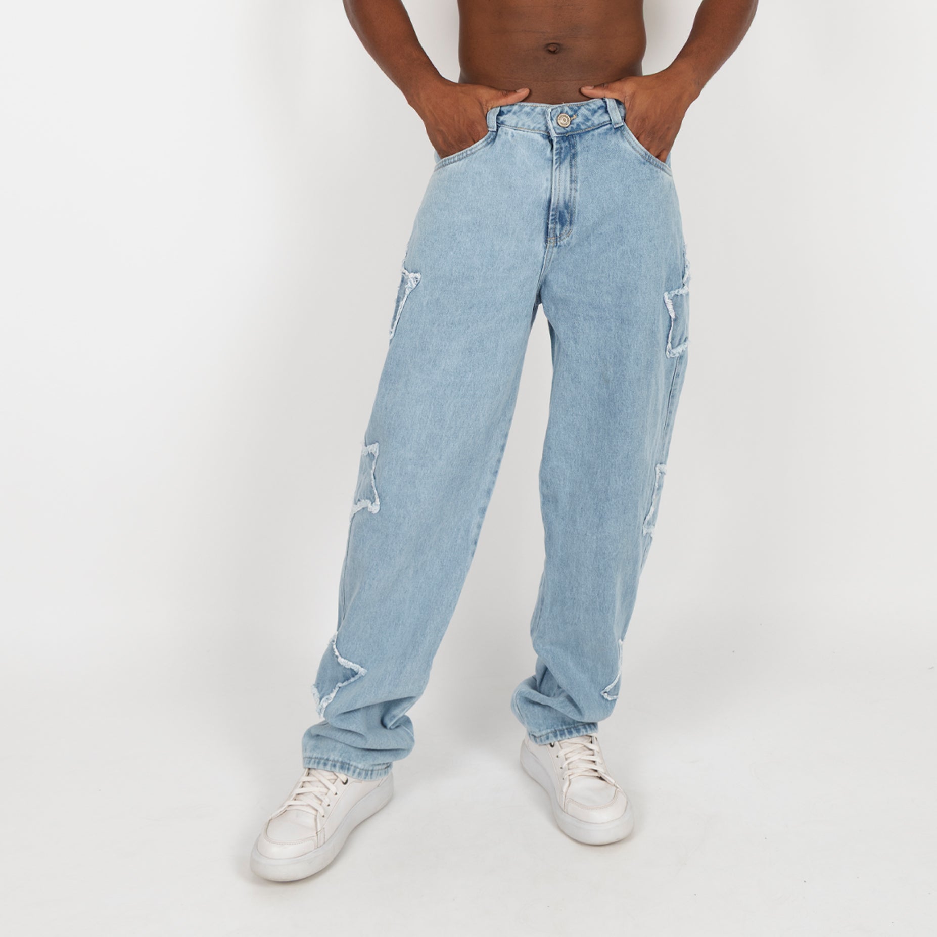 Jean hombre ancho azul calro