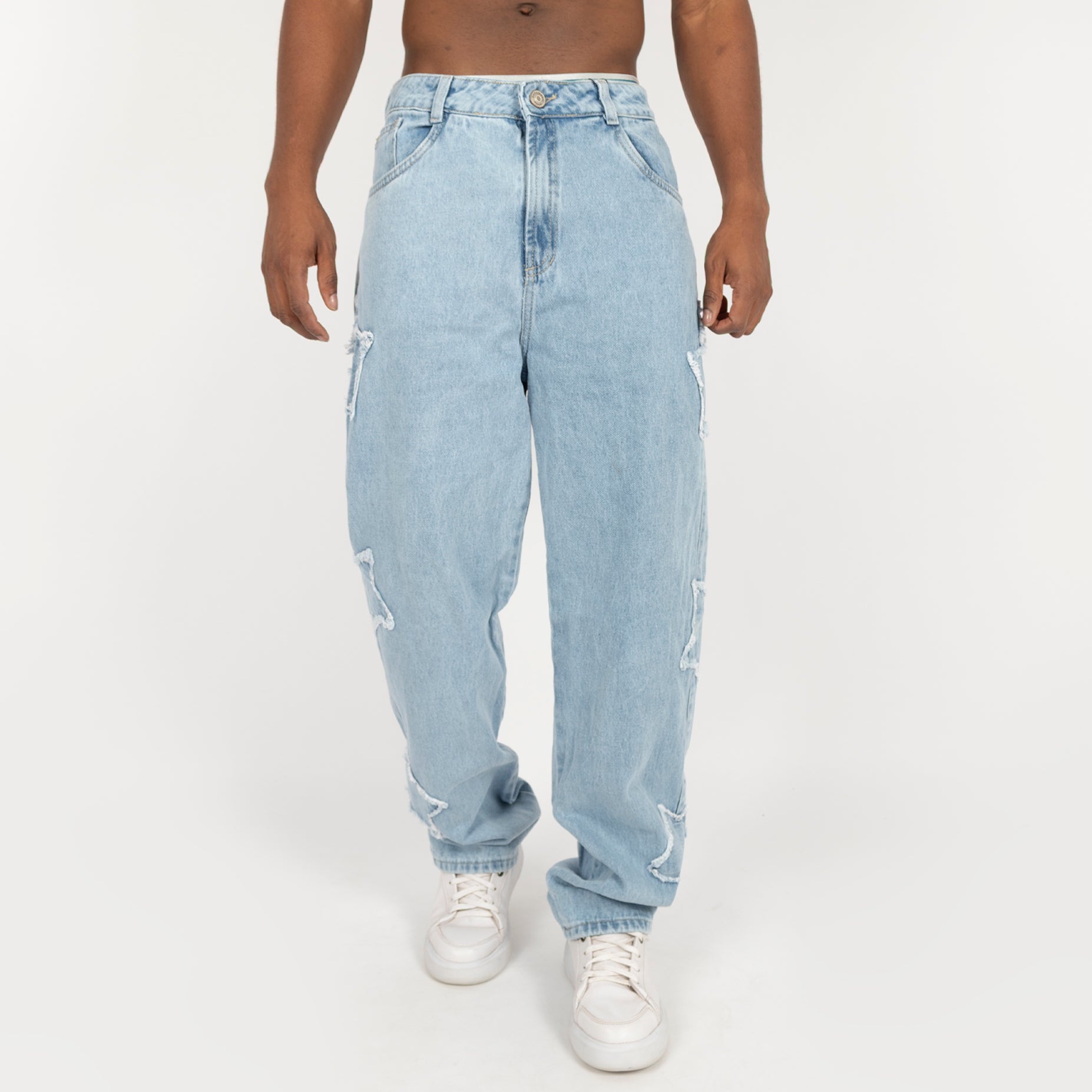 Jean hombre ancho azul calro