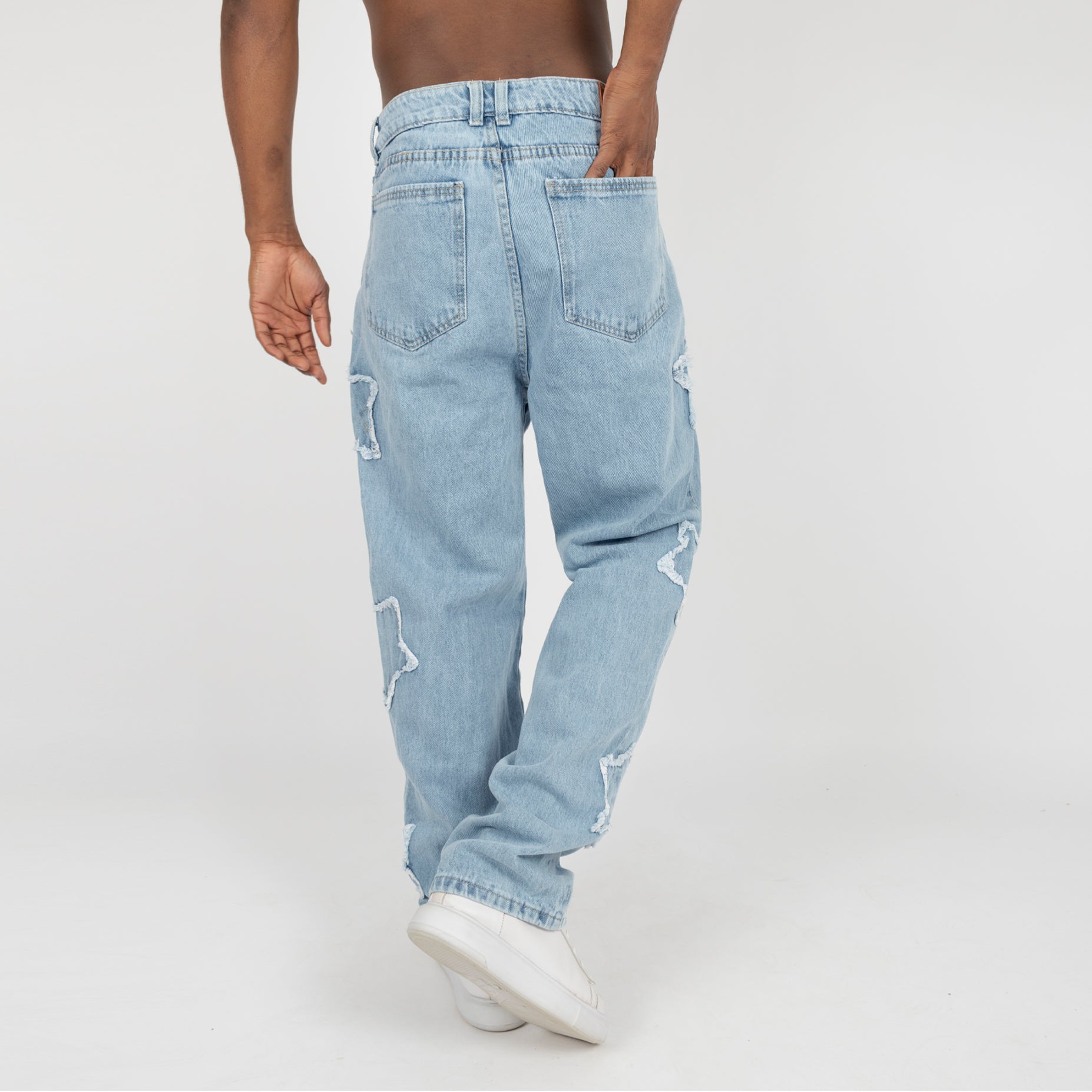 Jean hombre ancho azul calro