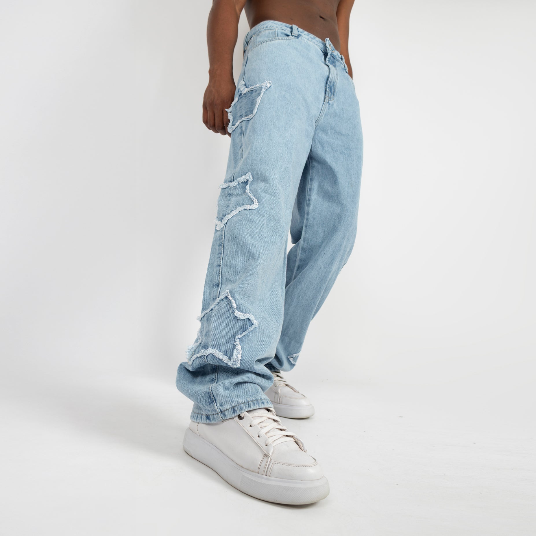 Jean hombre ancho azul calro