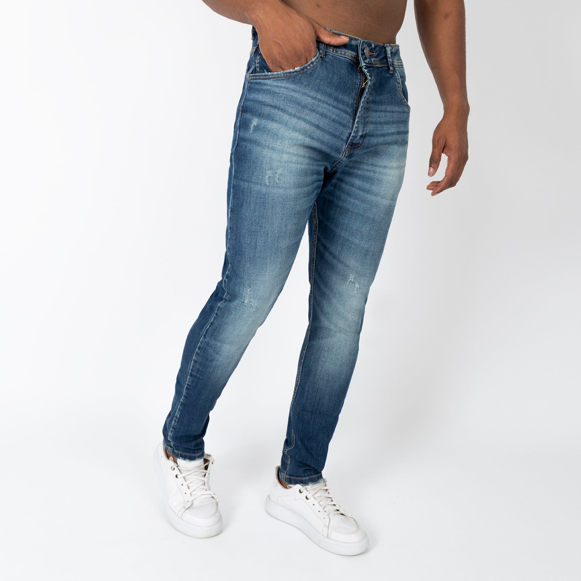 Jean hombre skinny azul medio