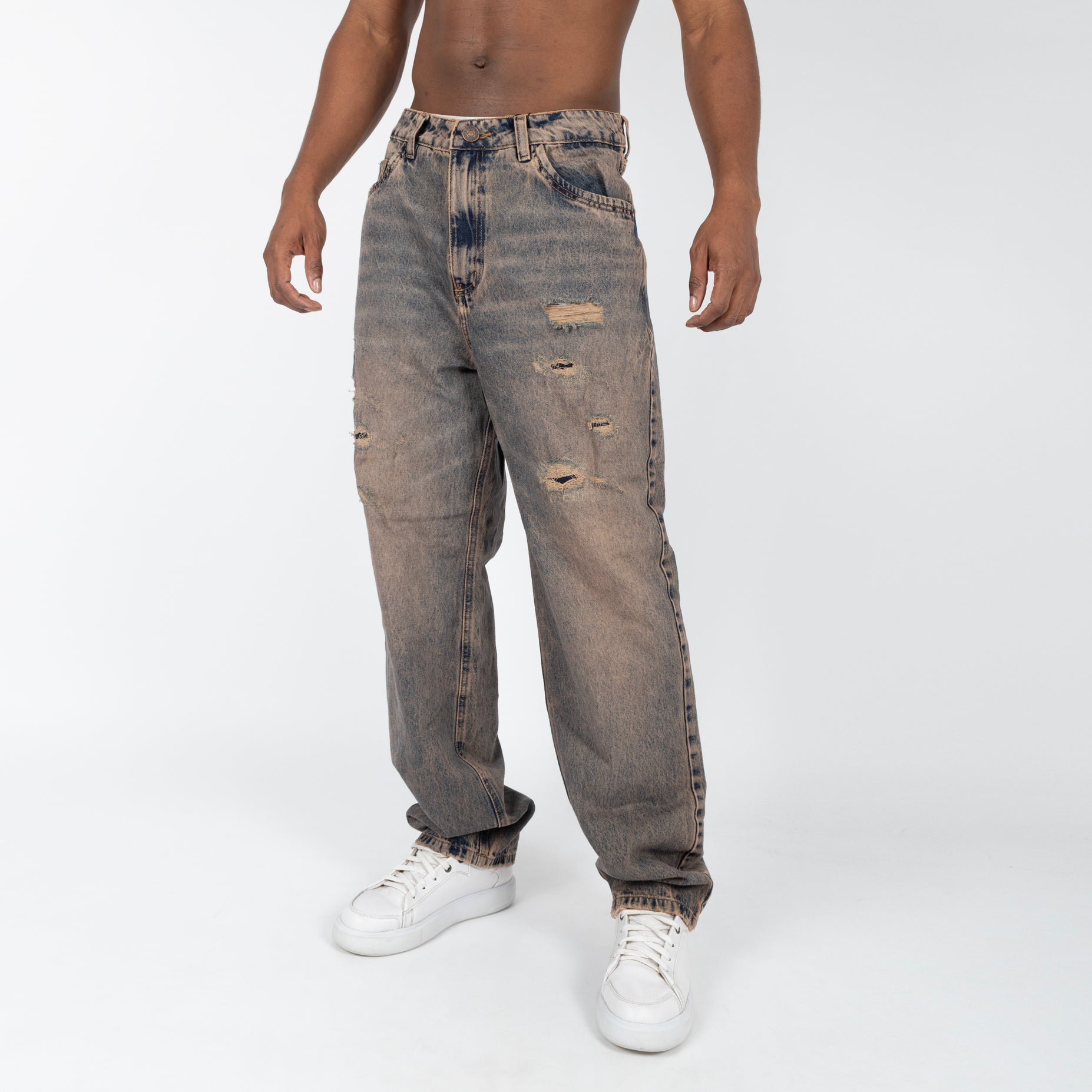 Jean hombre ancho matizado