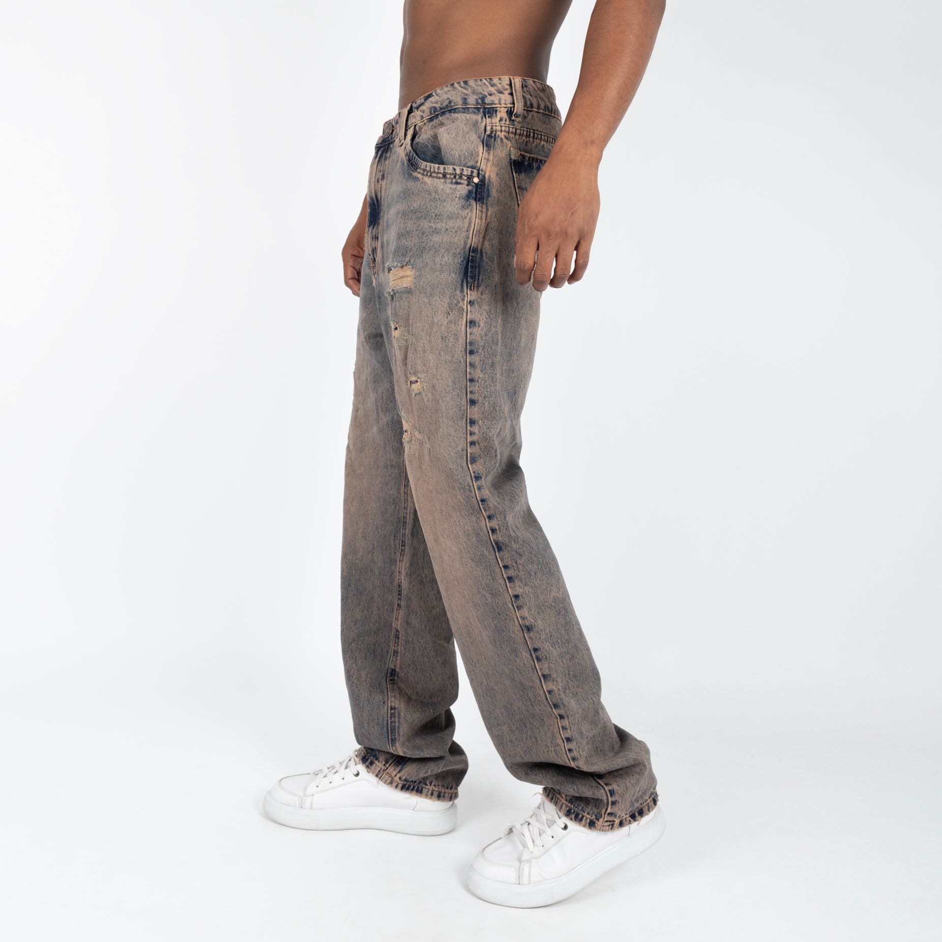 Jean hombre ancho matizado