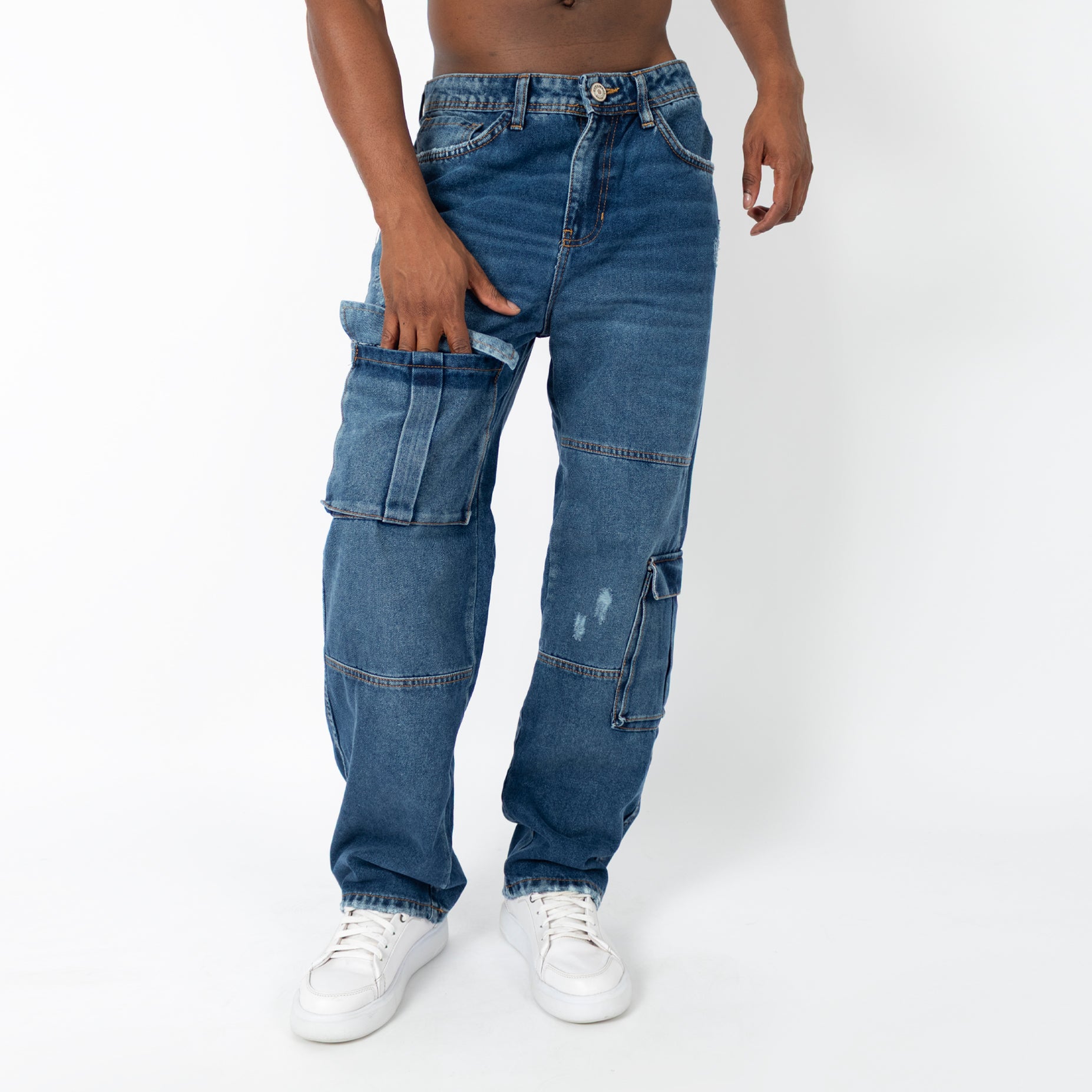 Jean hombre baggy bolsillos