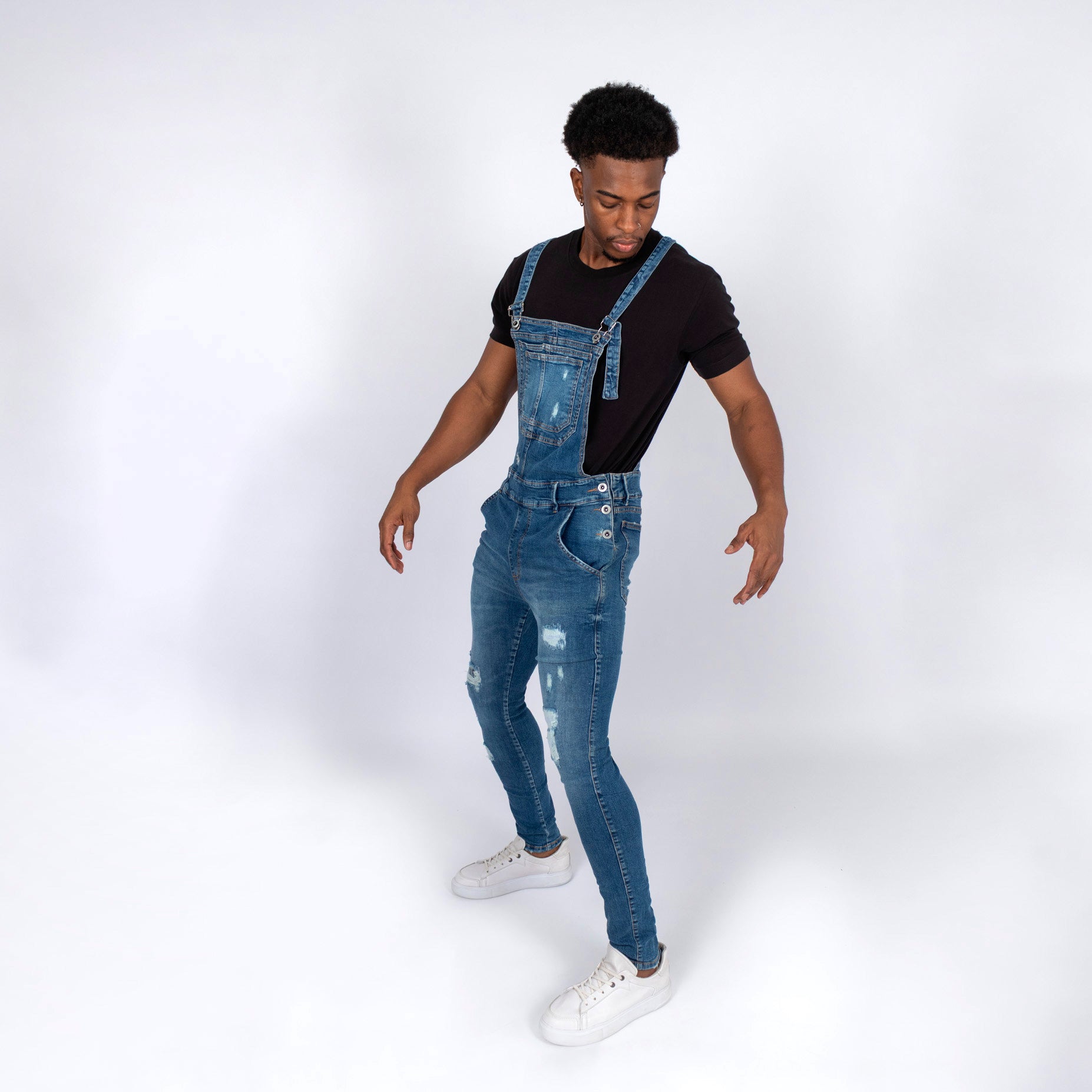 Overol hombre azul desgaste