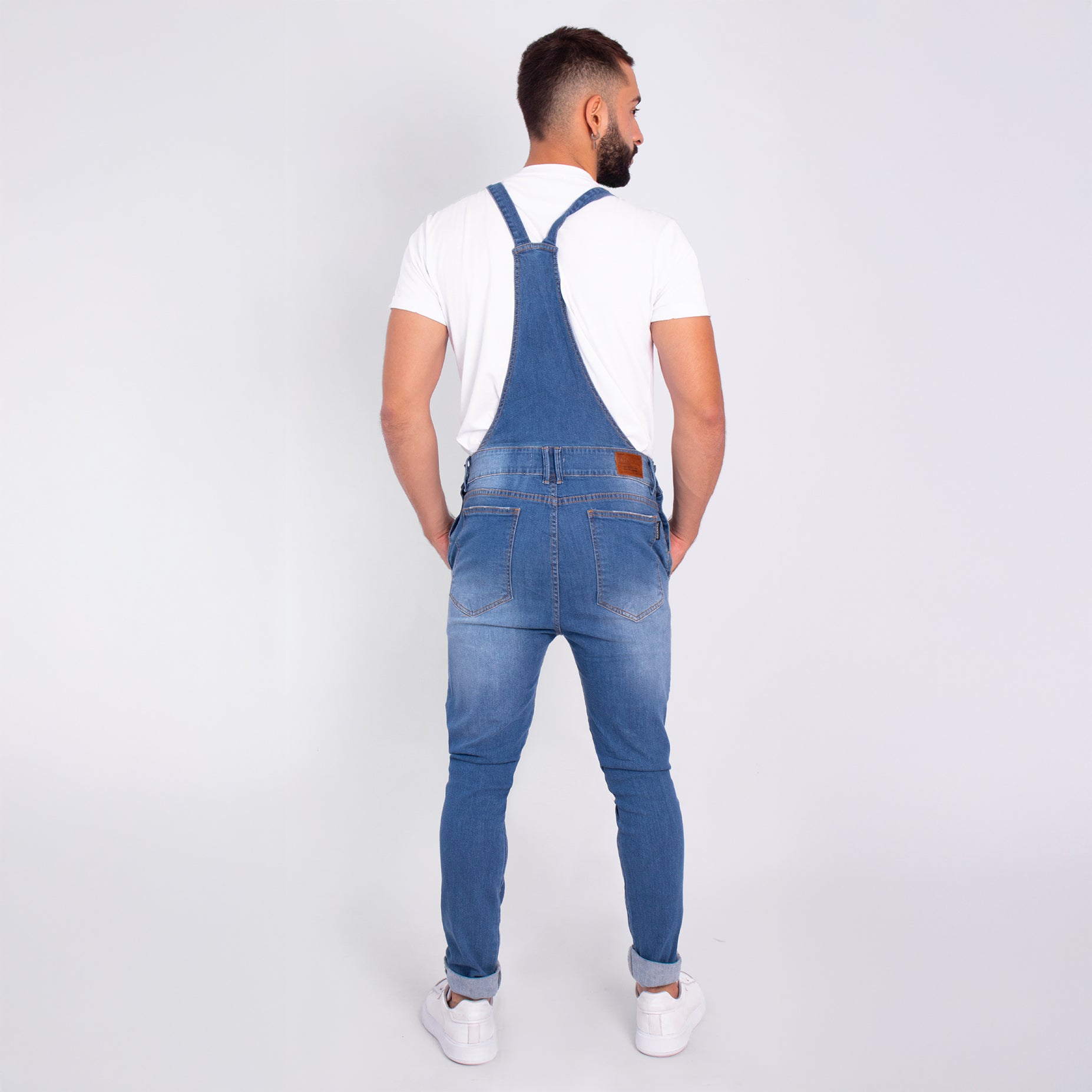 Overol hombre azul medio