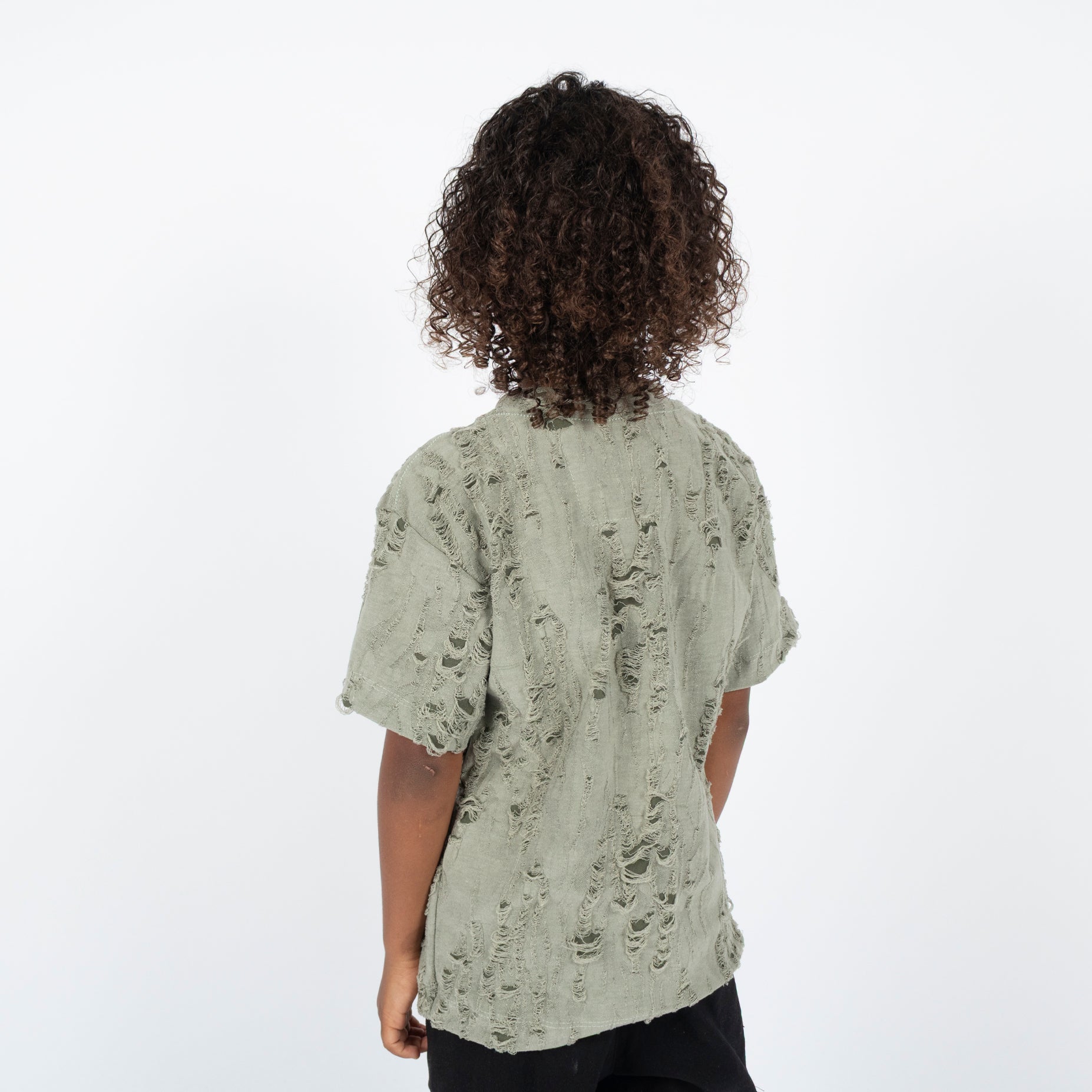 Oversize niño rotos verde