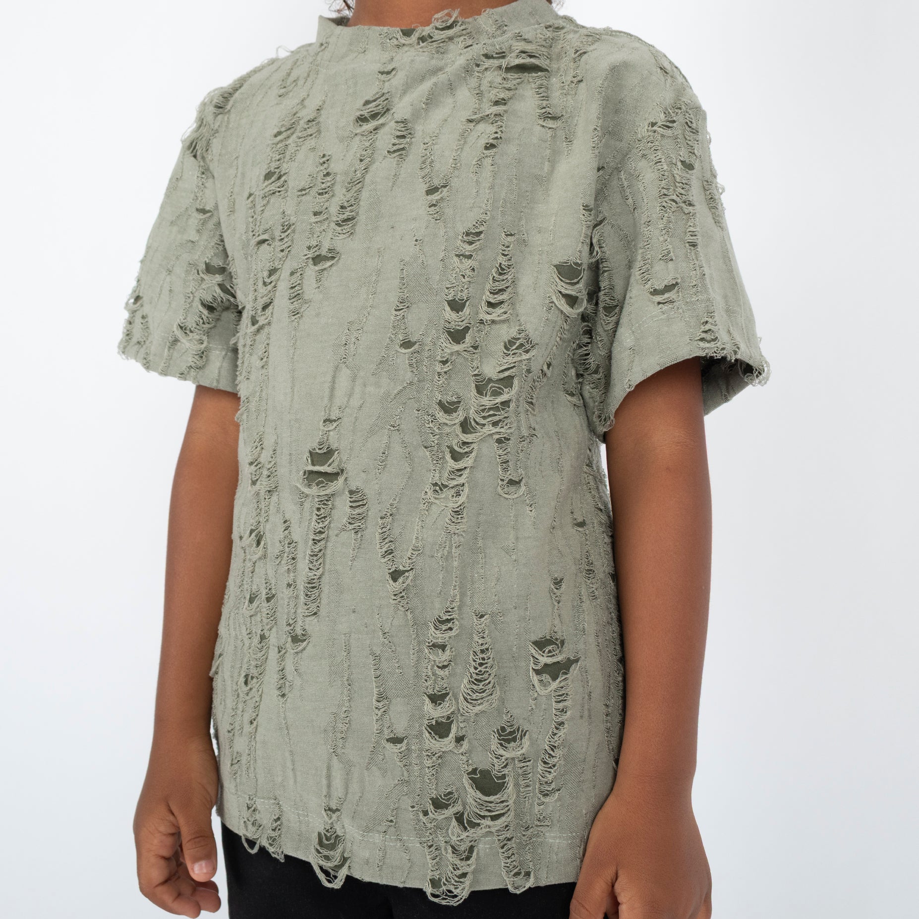 Oversize niño rotos verde