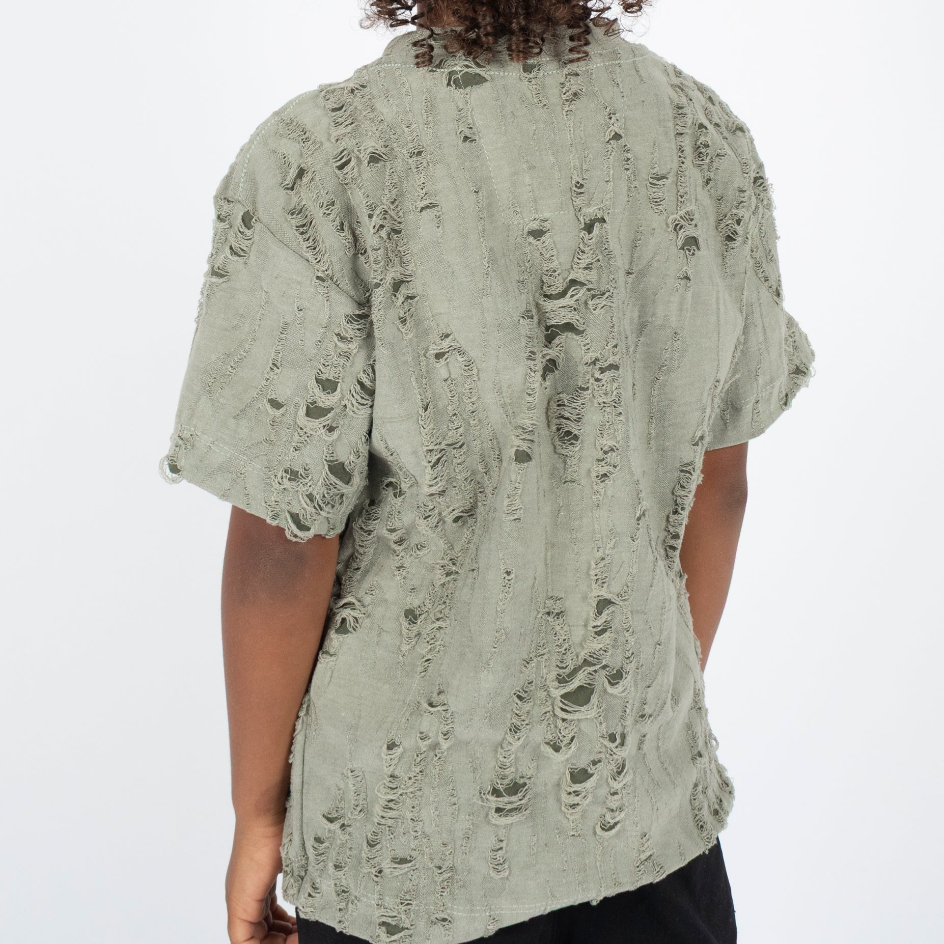 Oversize niño rotos verde