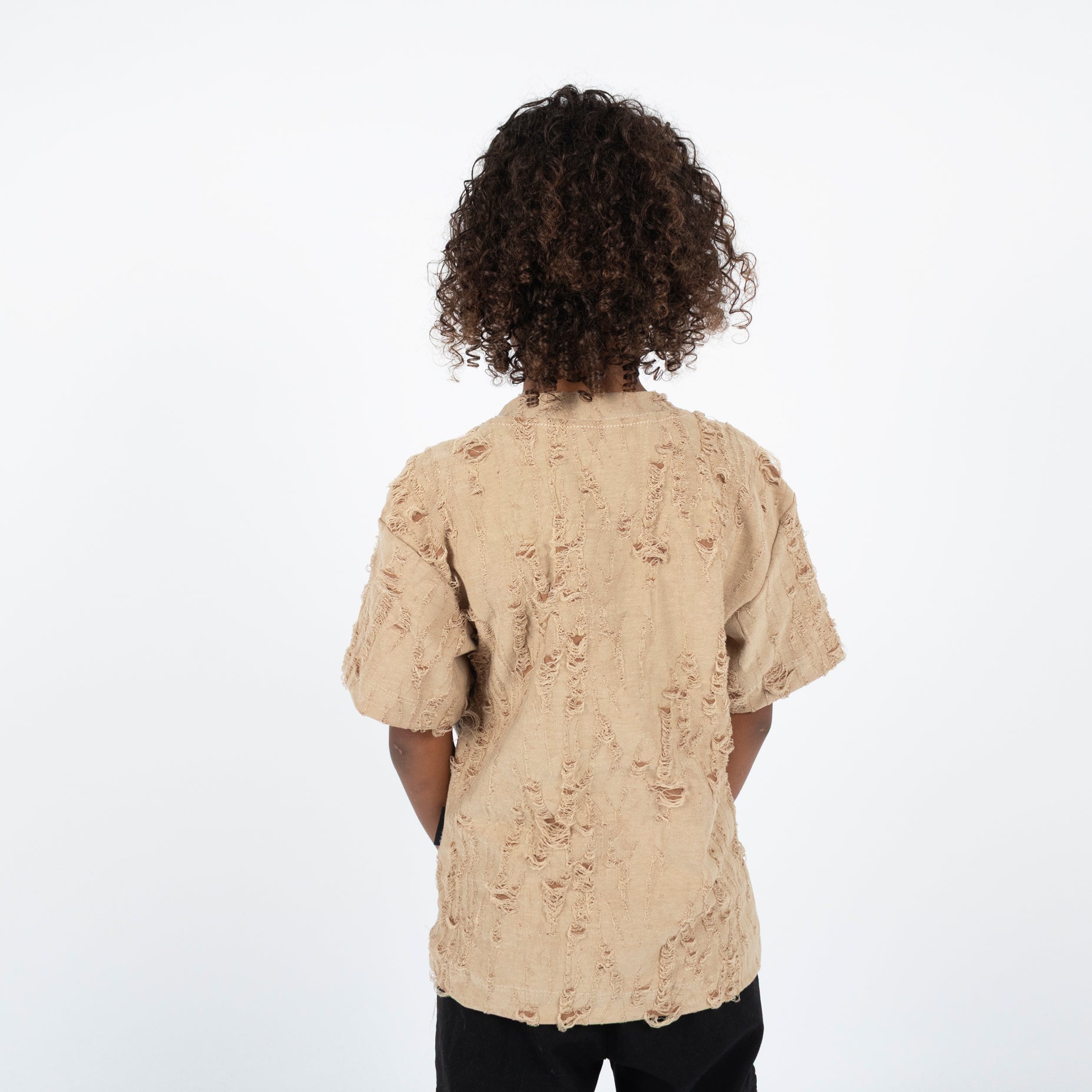 Oversize niño Rotos camel