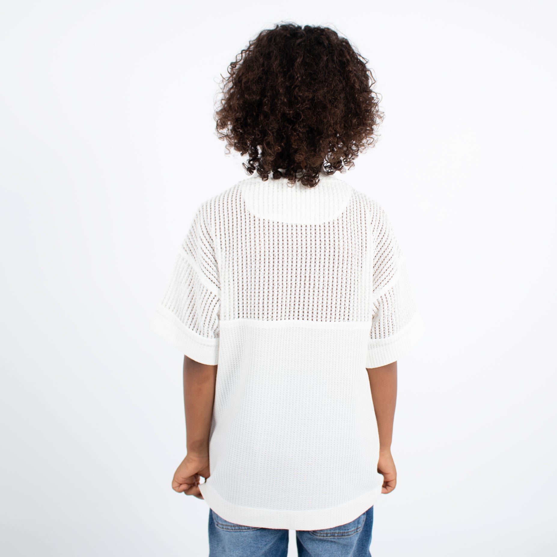 Oversize niño cortes maya blanca