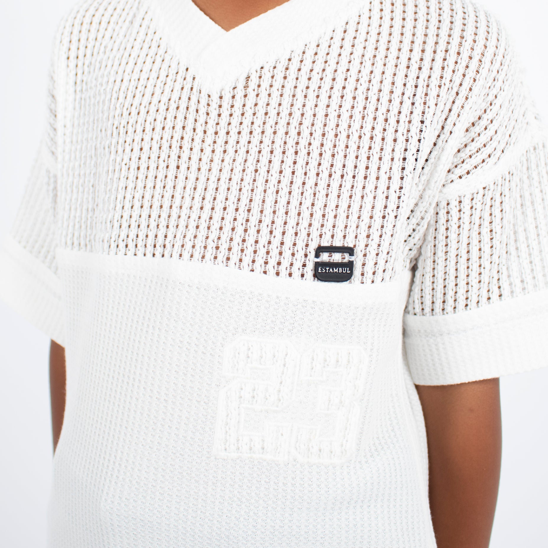 Oversize niño cortes maya blanca