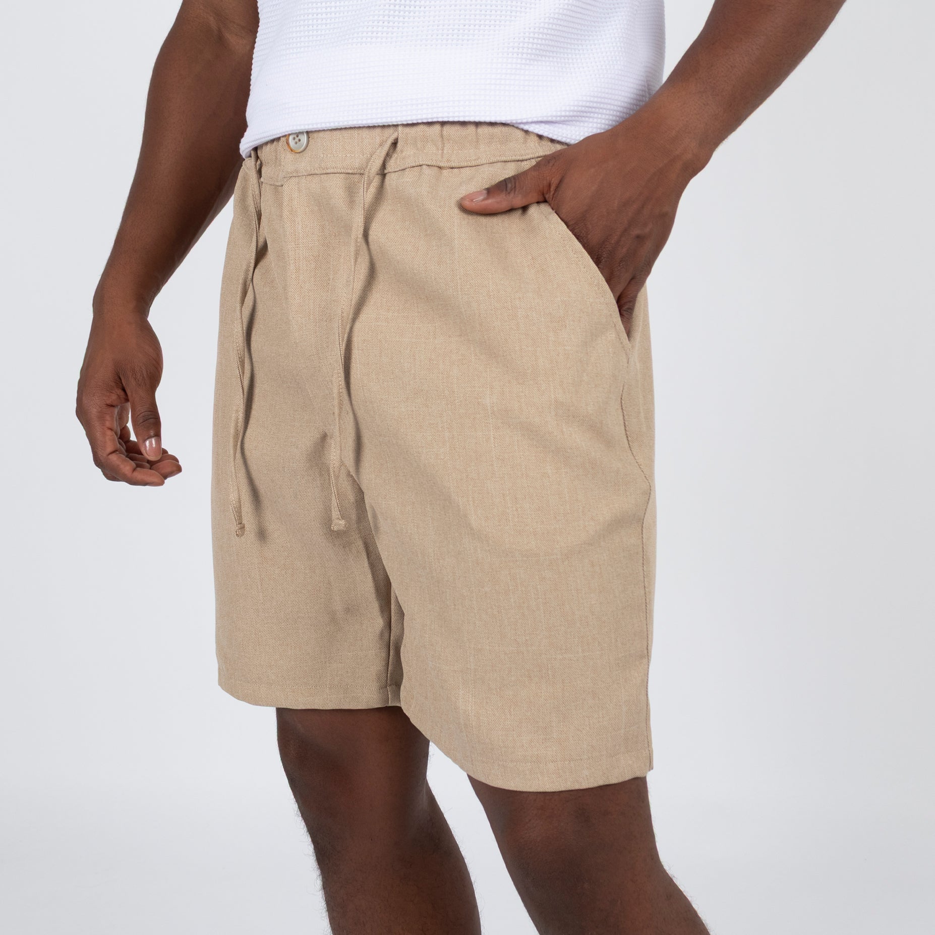 Bermuda hombre lino taupe