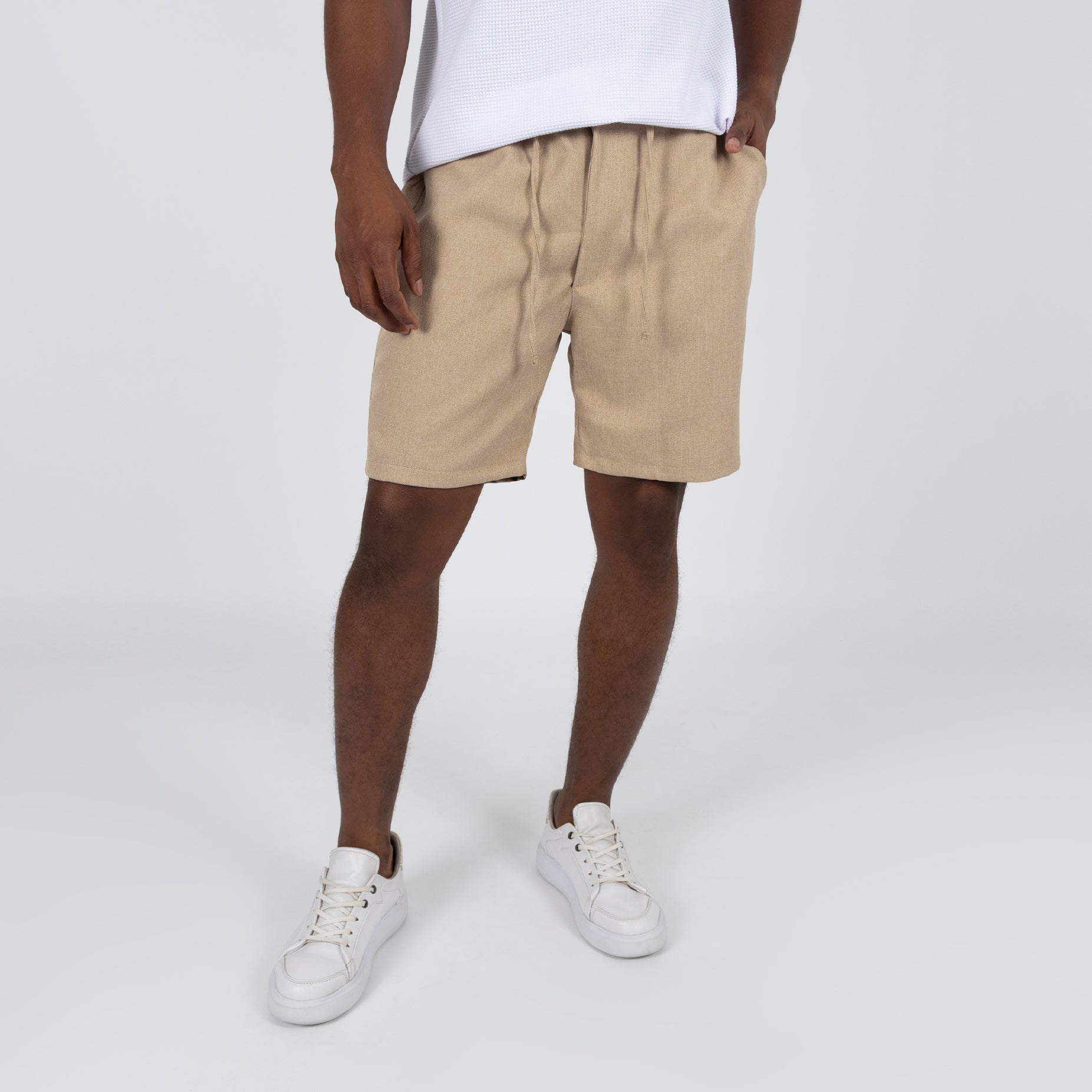 Bermuda hombre lino taupe