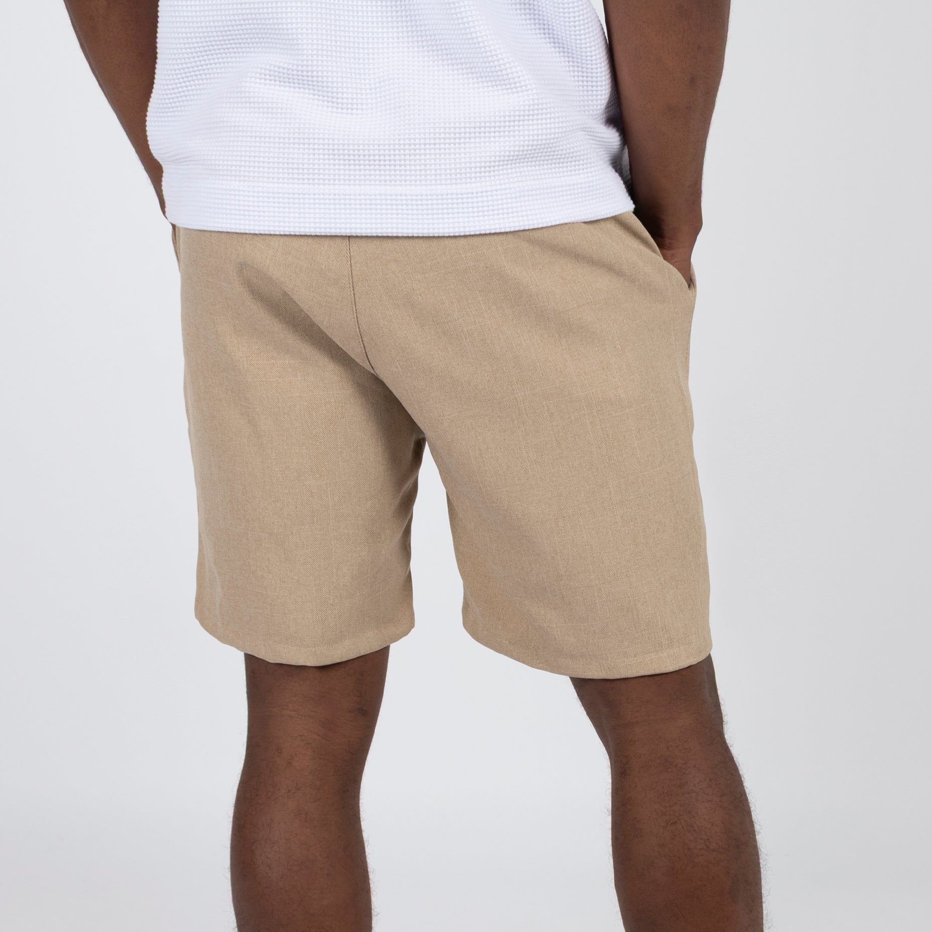 Bermuda hombre lino taupe