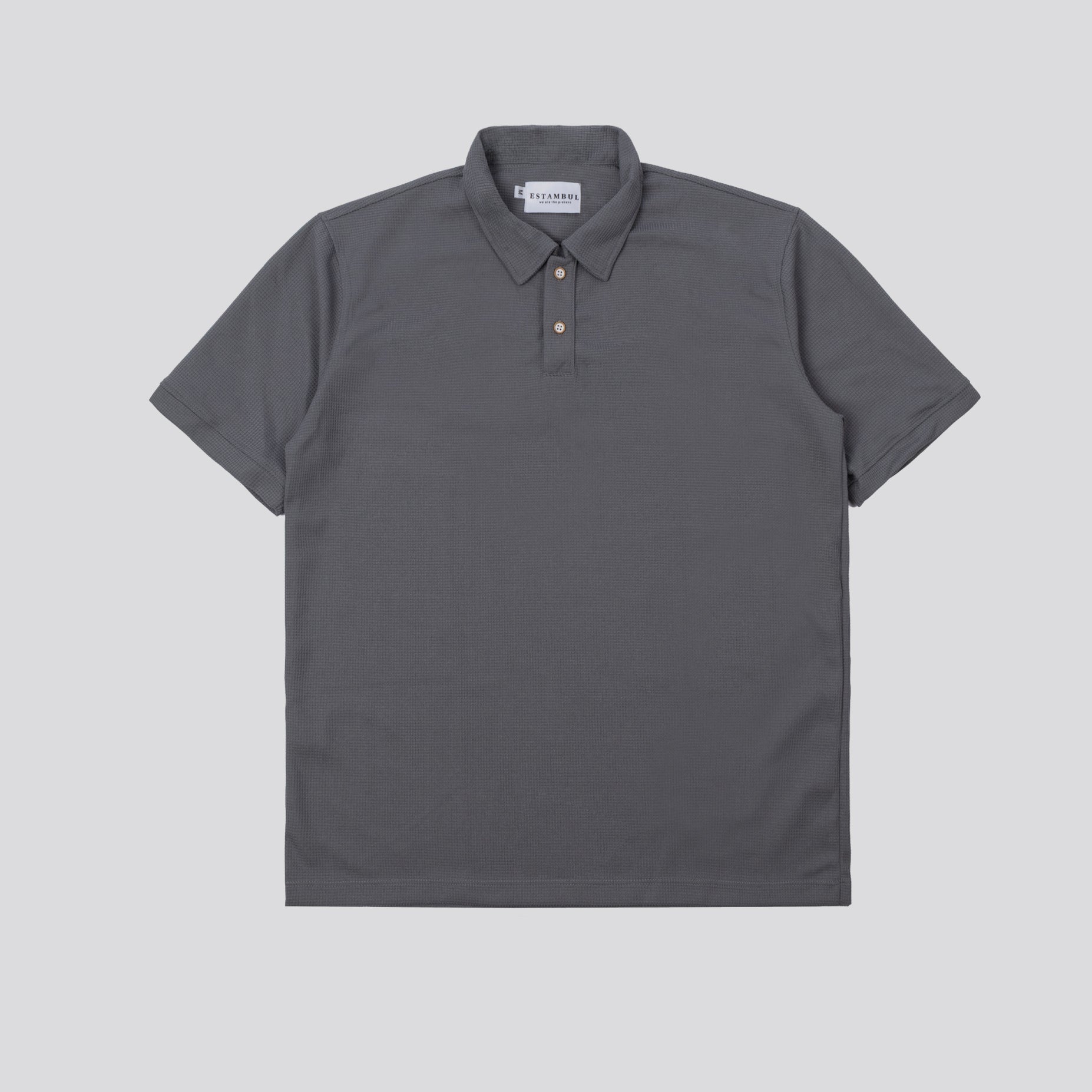 Polo hombre textura gris