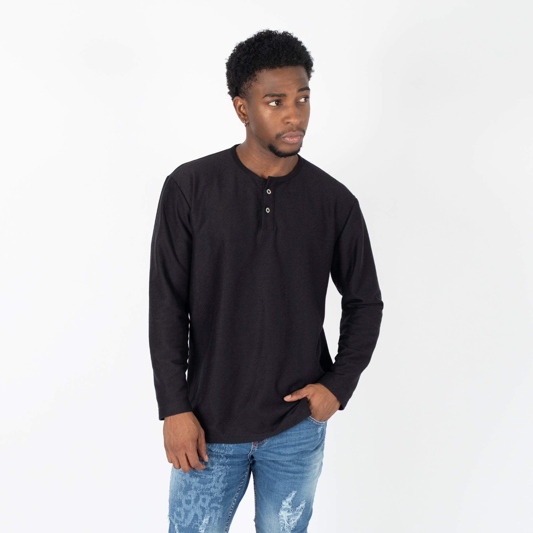 Polo hombre textura negro