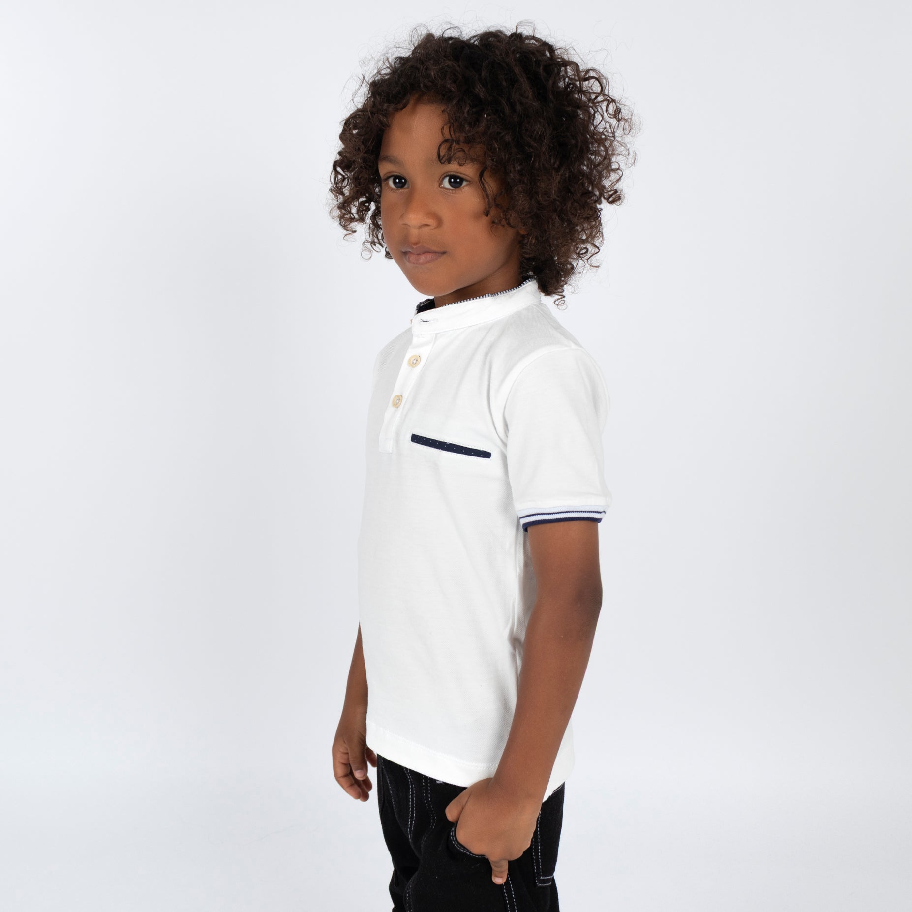 Polo niño basico blanco